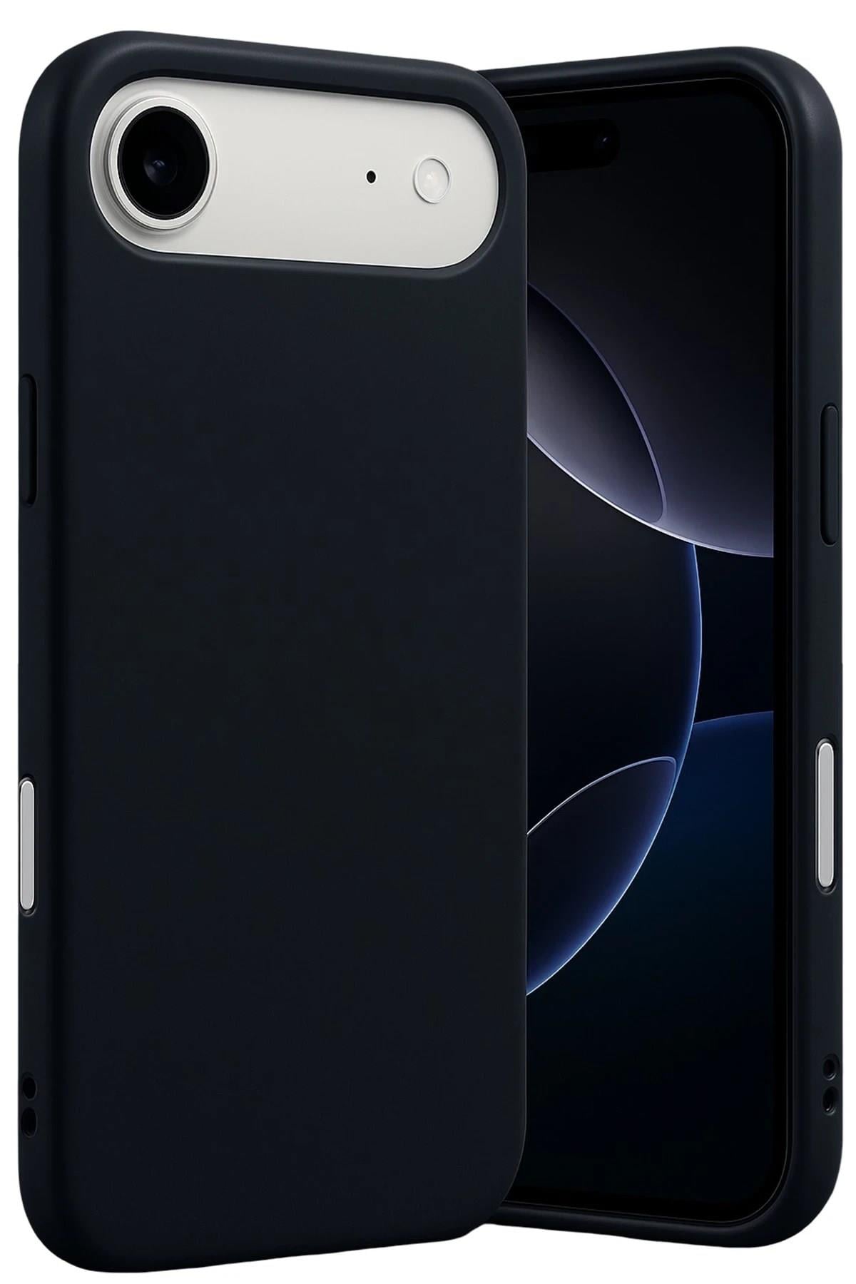 Mey İthalat®   iPhone 17 Air Nano içi Kadife Silikon - Siyah