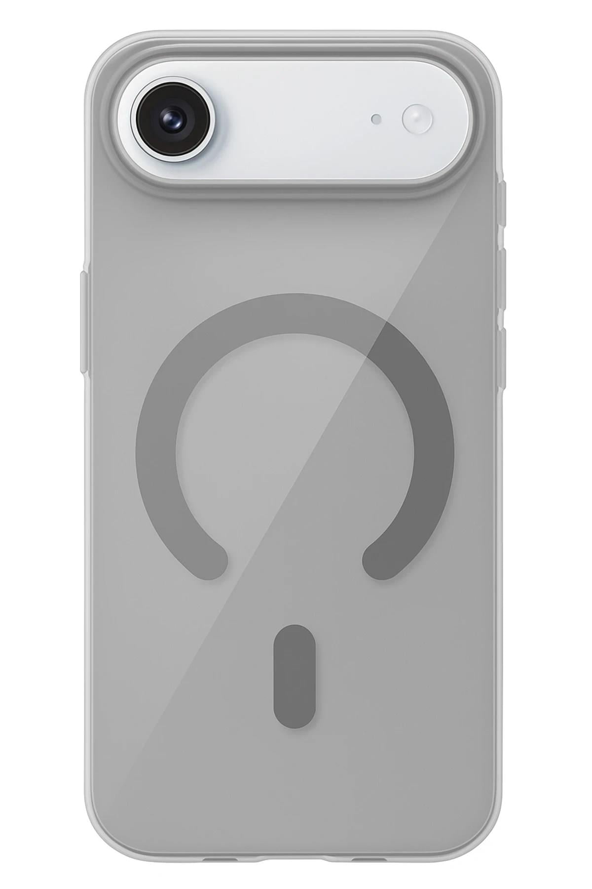 Mey İthalat®   iPhone 17 Air PC Blank Magsafe Kapak - Natural Grey