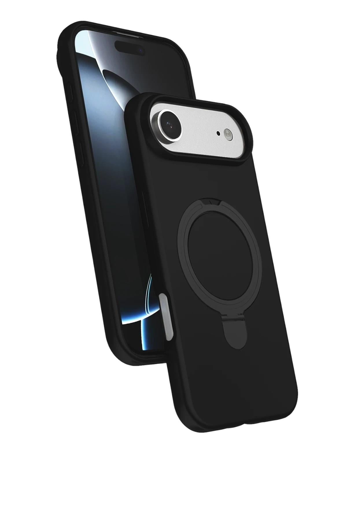 Mey İthalat®   iPhone 17 Air Regal Magsafe Standlı Kapak - Siyah