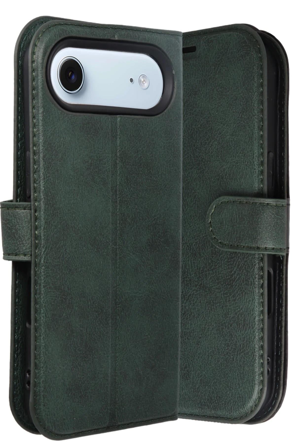 Mey İthalat®   iPhone 17 Air Trend S Plus Kapaklı Kılıf - Yeşil