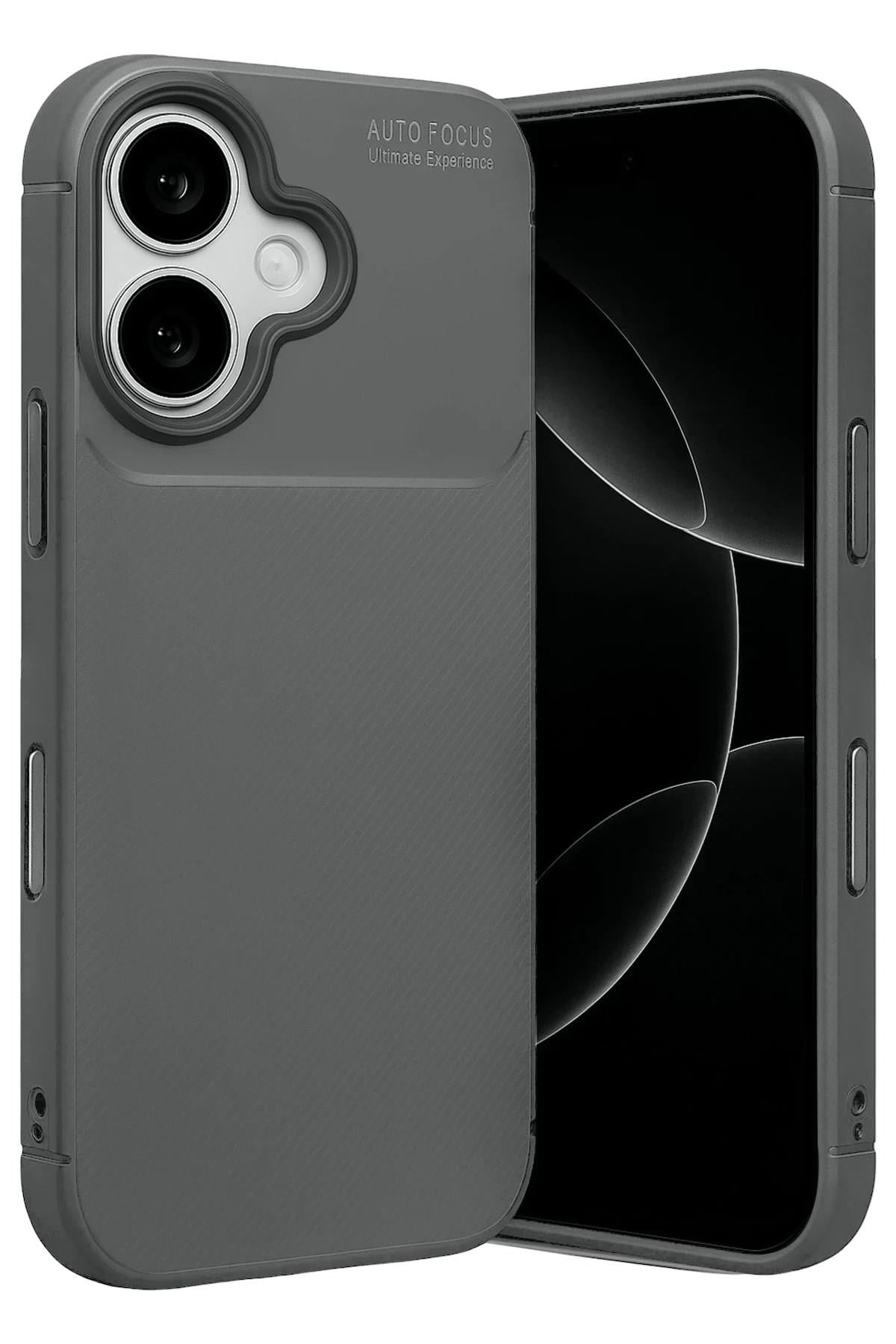 Mey İthalat®   iPhone 17 Auto Focus Karbon Kapak - Gri