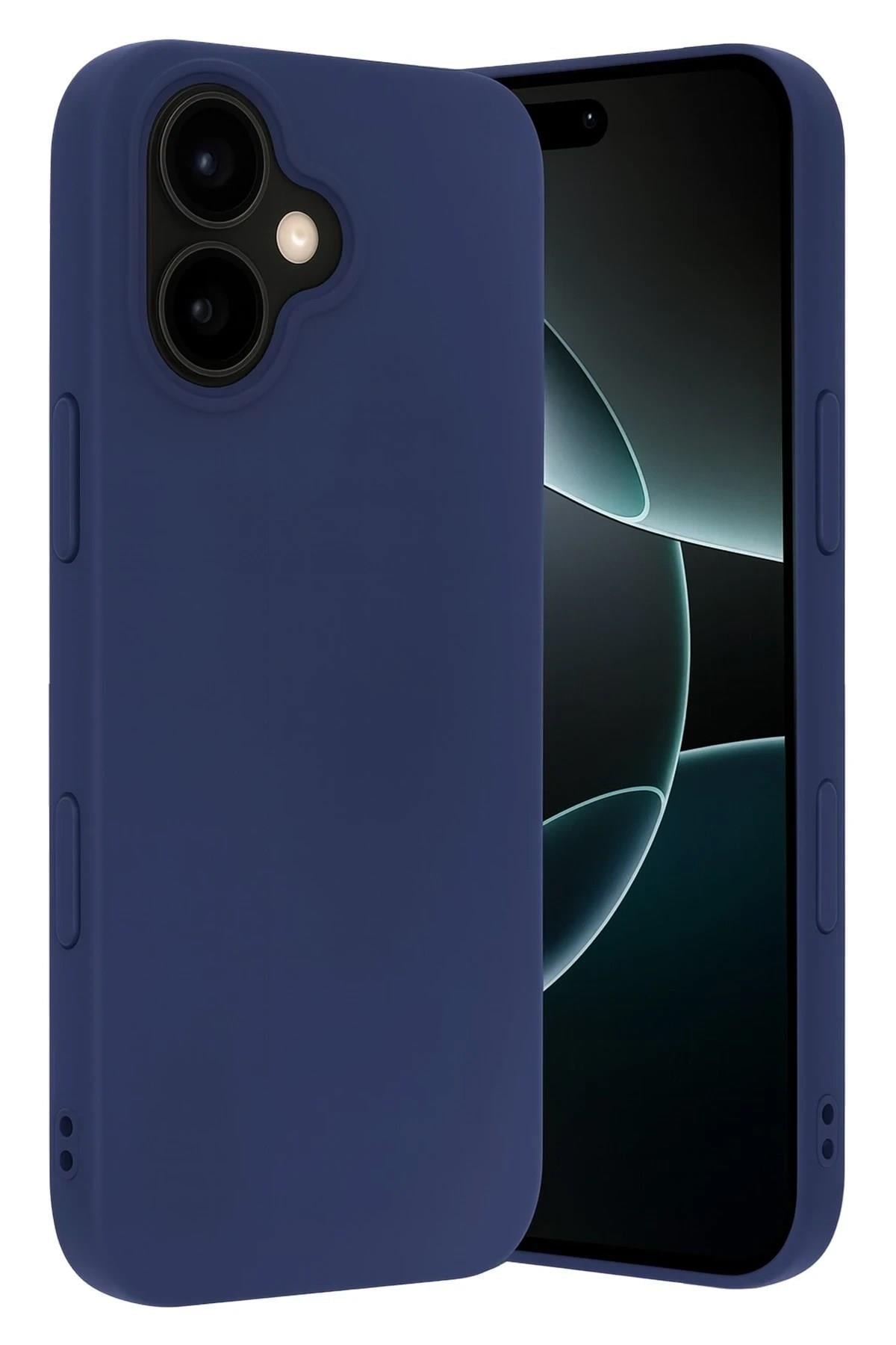 Mey İthalat®   iPhone 17 Nano içi Kadife Silikon - Lacivert