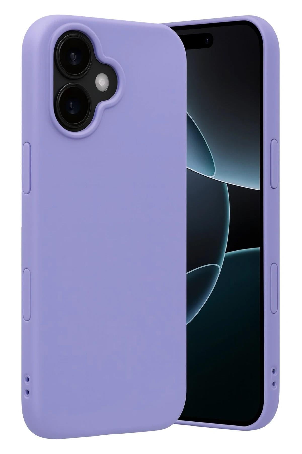 Mey İthalat®   iPhone 17 Nano içi Kadife Silikon - Lila