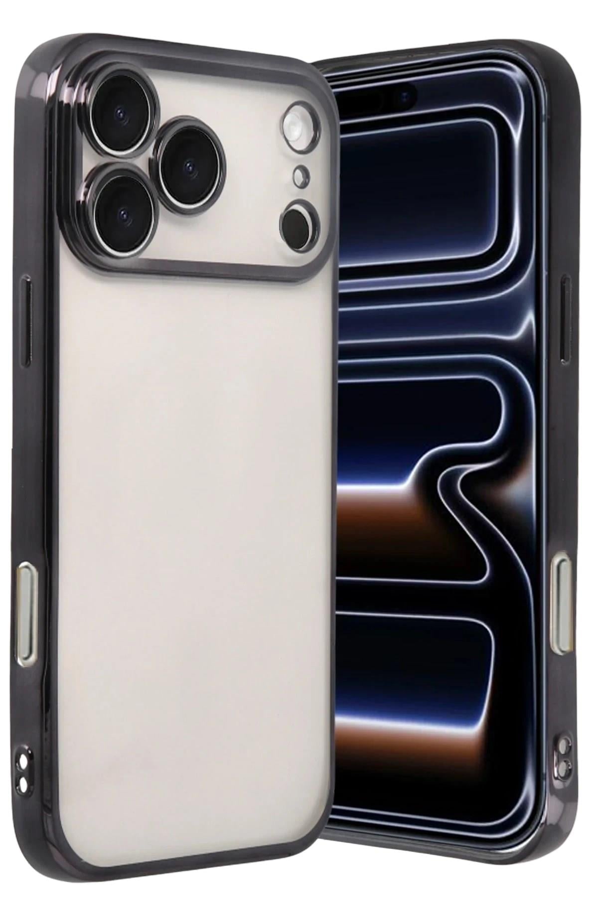 Mey İthalat®   iPhone 17 Pro  Lensli Silikon - Siyah