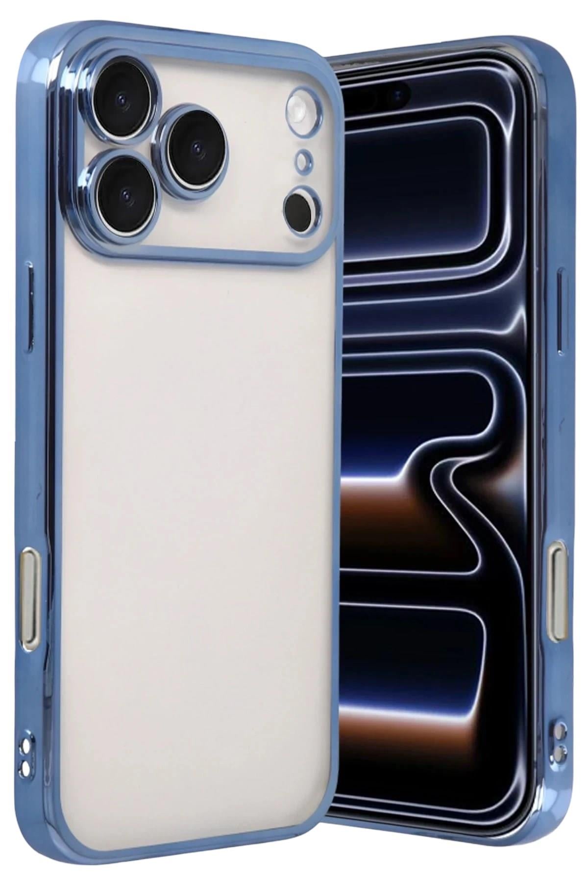 Mey İthalat®   iPhone 17 Pro  Lensli Silikon - Açık Mavi