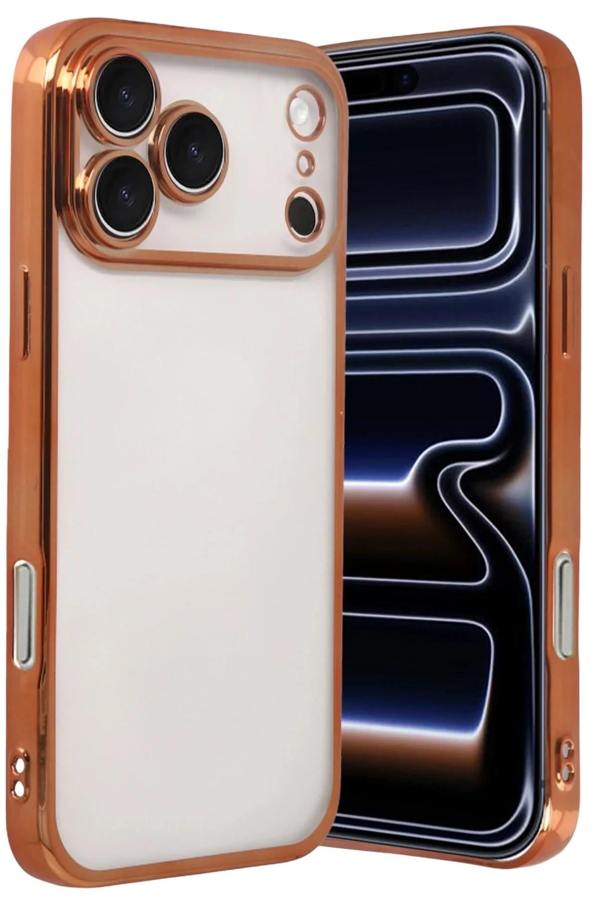 Mey İthalat®   iPhone 17 Pro  Lensli Silikon - Turuncu