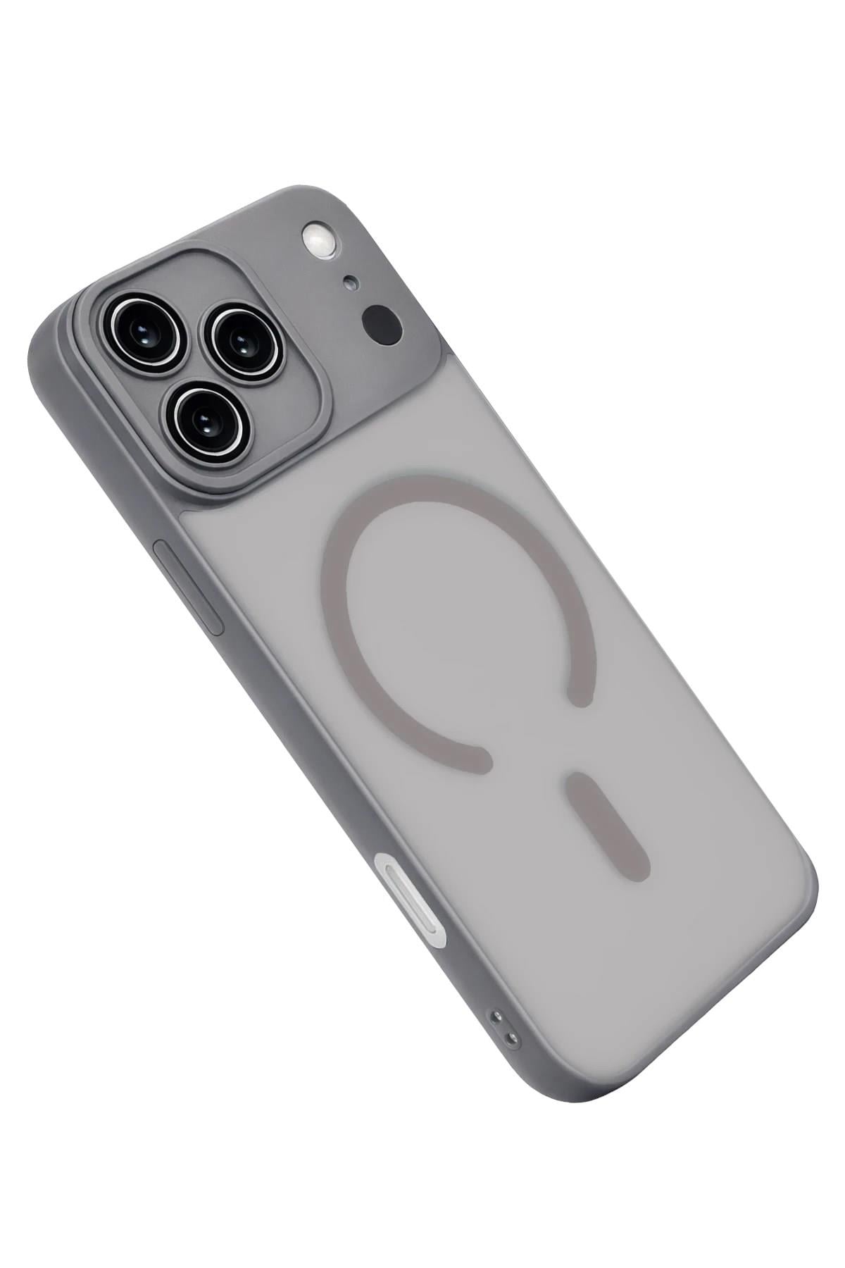 Mey İthalat®   iPhone 17 Pro Max Jota Lensli Magsafe Kapak - Titan Gri