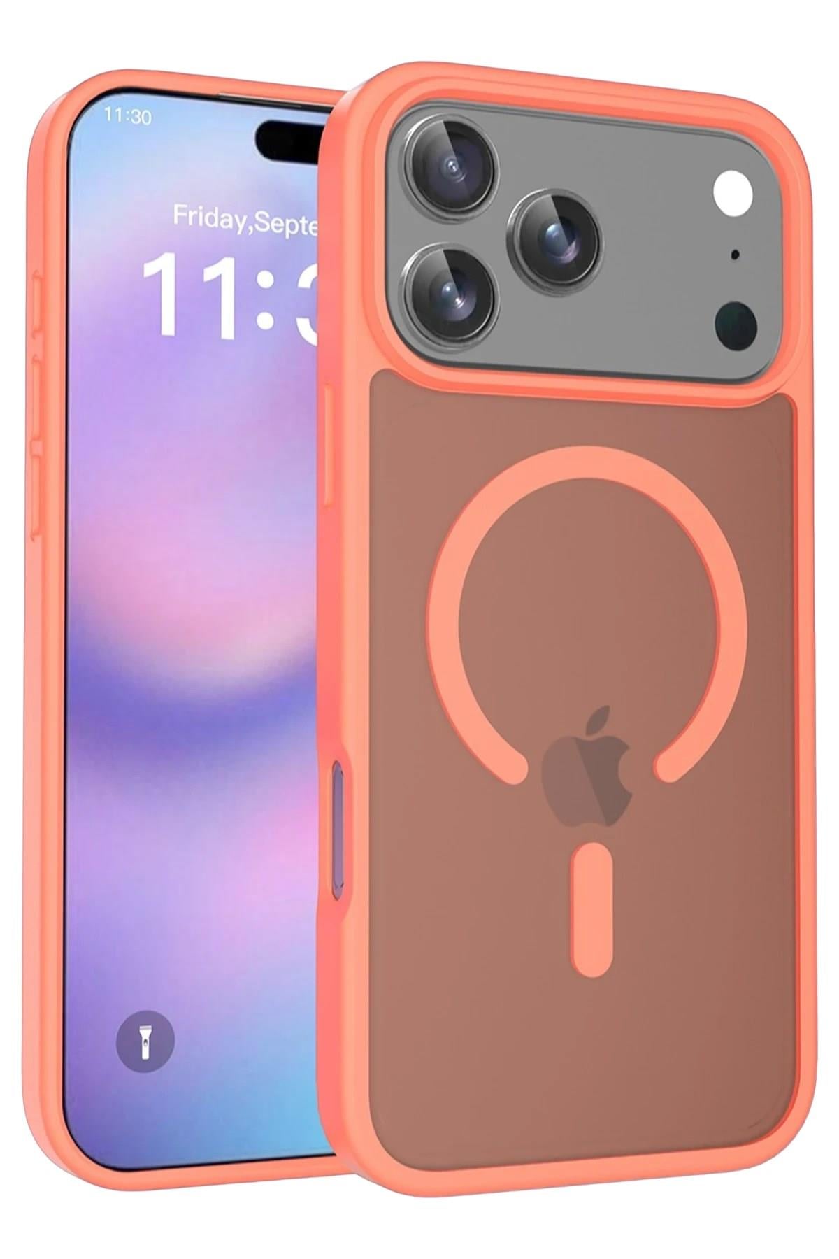 Mey İthalat®   iPhone 17 Pro Max Jota Magsafe Kapak - Turuncu