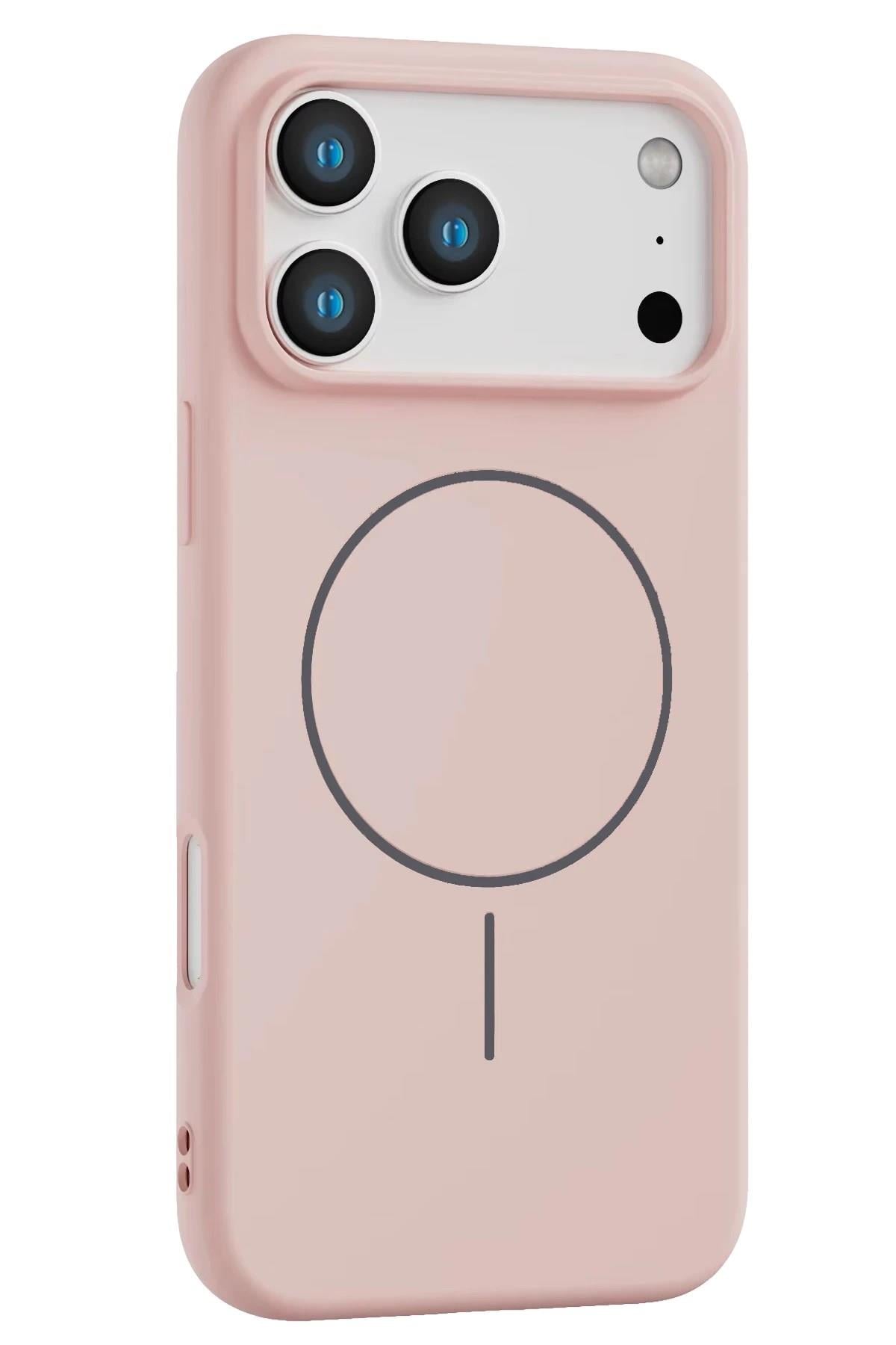 Mey İthalat®   iPhone 17 Pro Max Jully Magsafe Kapak - Pudra