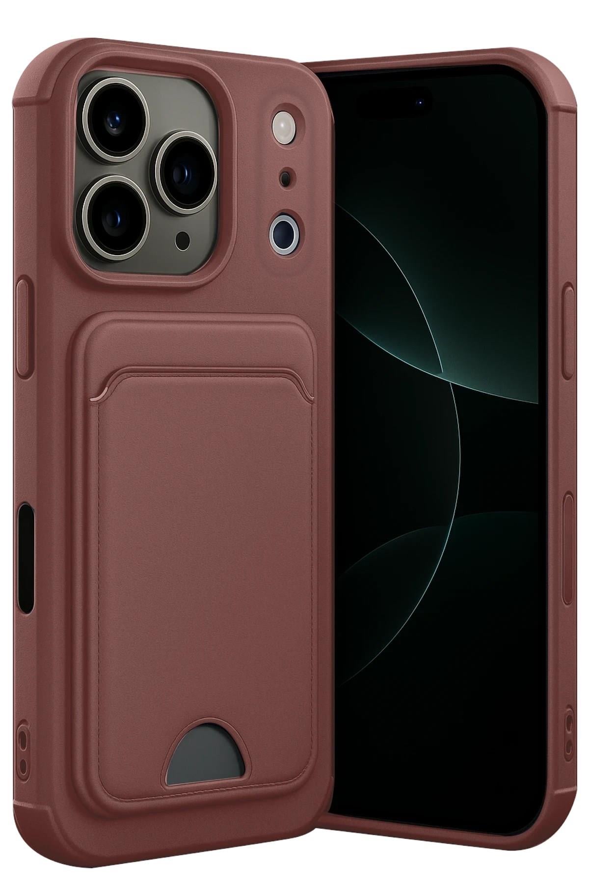 Mey İthalat®   iPhone 17 Pro Max Kelvin Kartvizitli Silikon - Bordo
