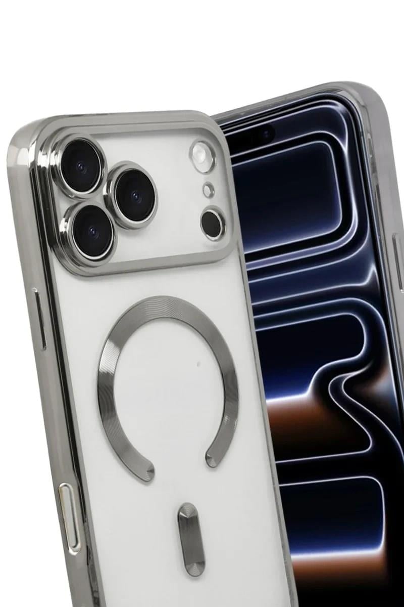 Mey İthalat®   iPhone 17 Pro Max Kross Magneticsafe Kapak - Gümüş