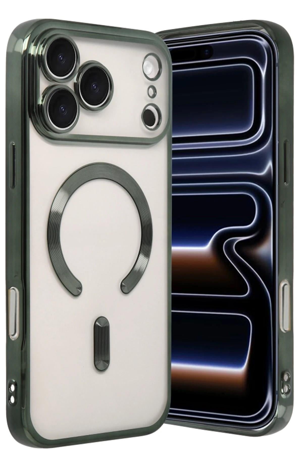 Mey İthalat®   iPhone 17 Pro Max Kross Magneticsafe Kapak - Koyu Yeşil