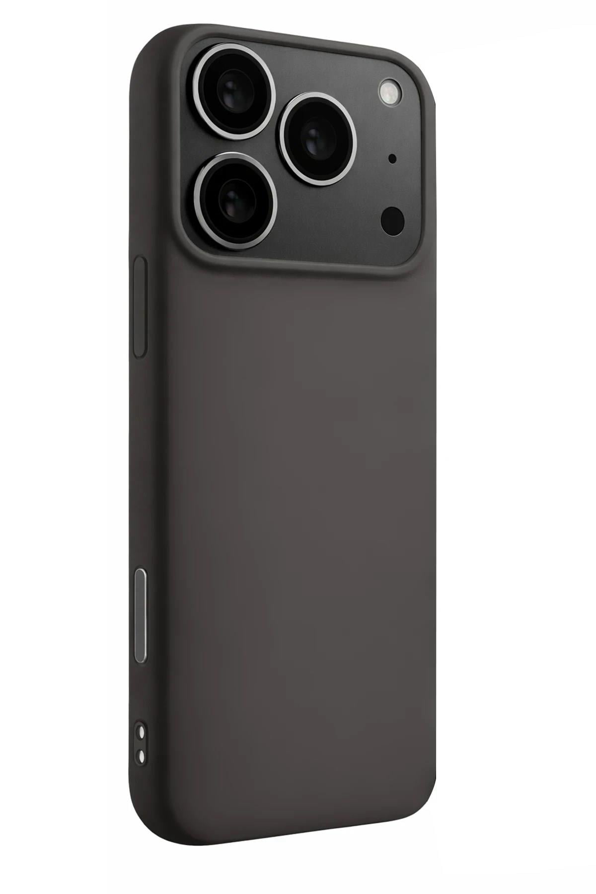 Mey İthalat®   iPhone 17 Pro Max Nano içi Kadife Silikon - Gri