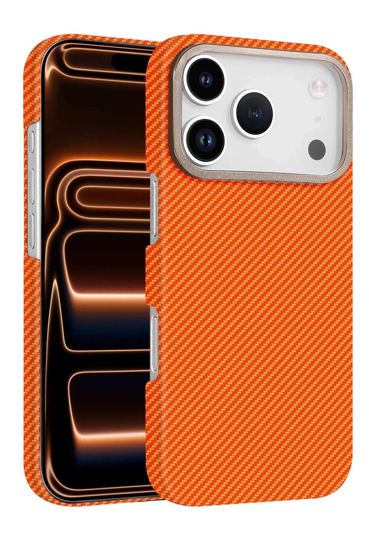 Mey İthalat®   iPhone 17 Pro Max Vega Magsafe Kapak - Turuncu