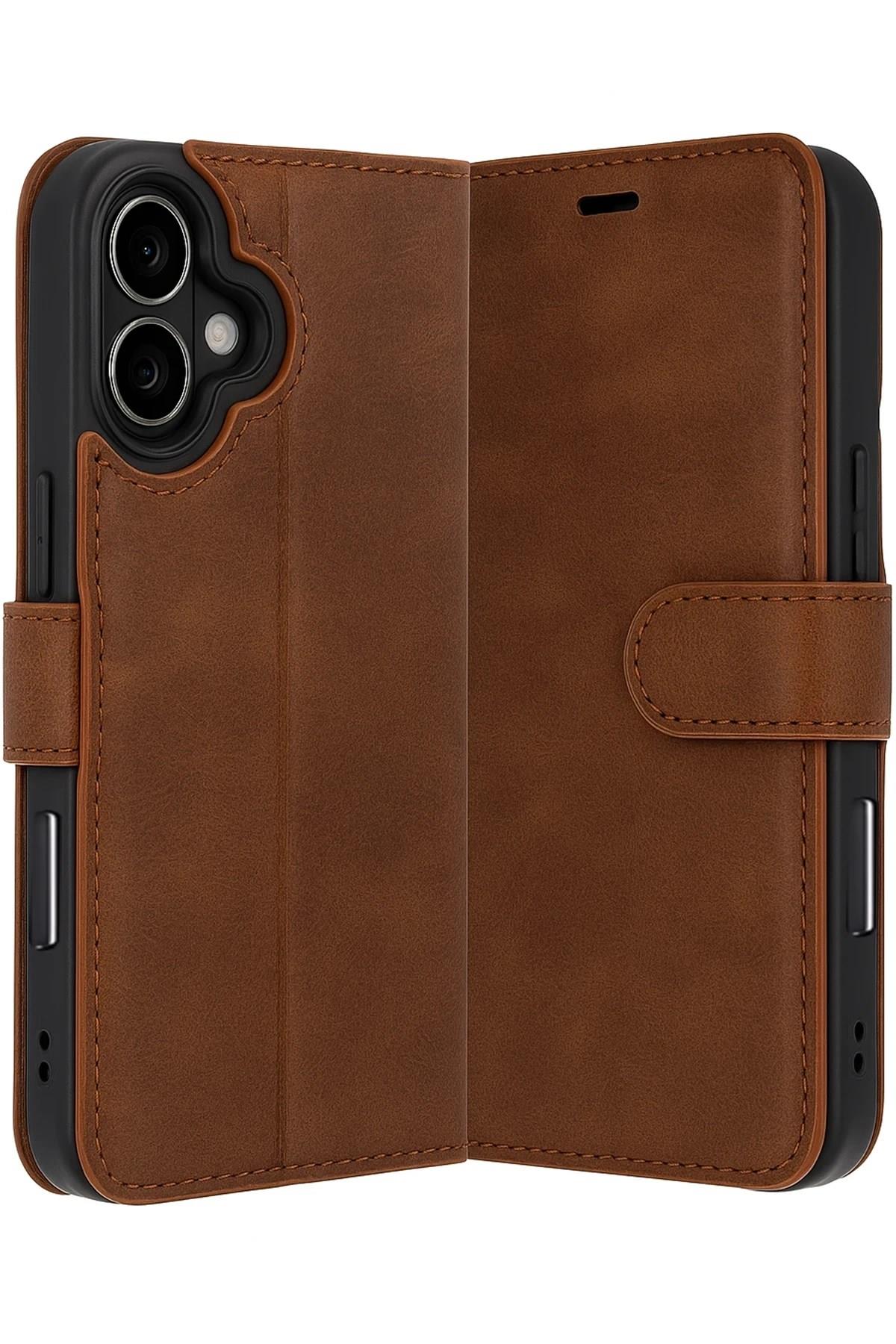 Mey İthalat®   iPhone 17 Trend S Plus Kapaklı Kılıf - Taba