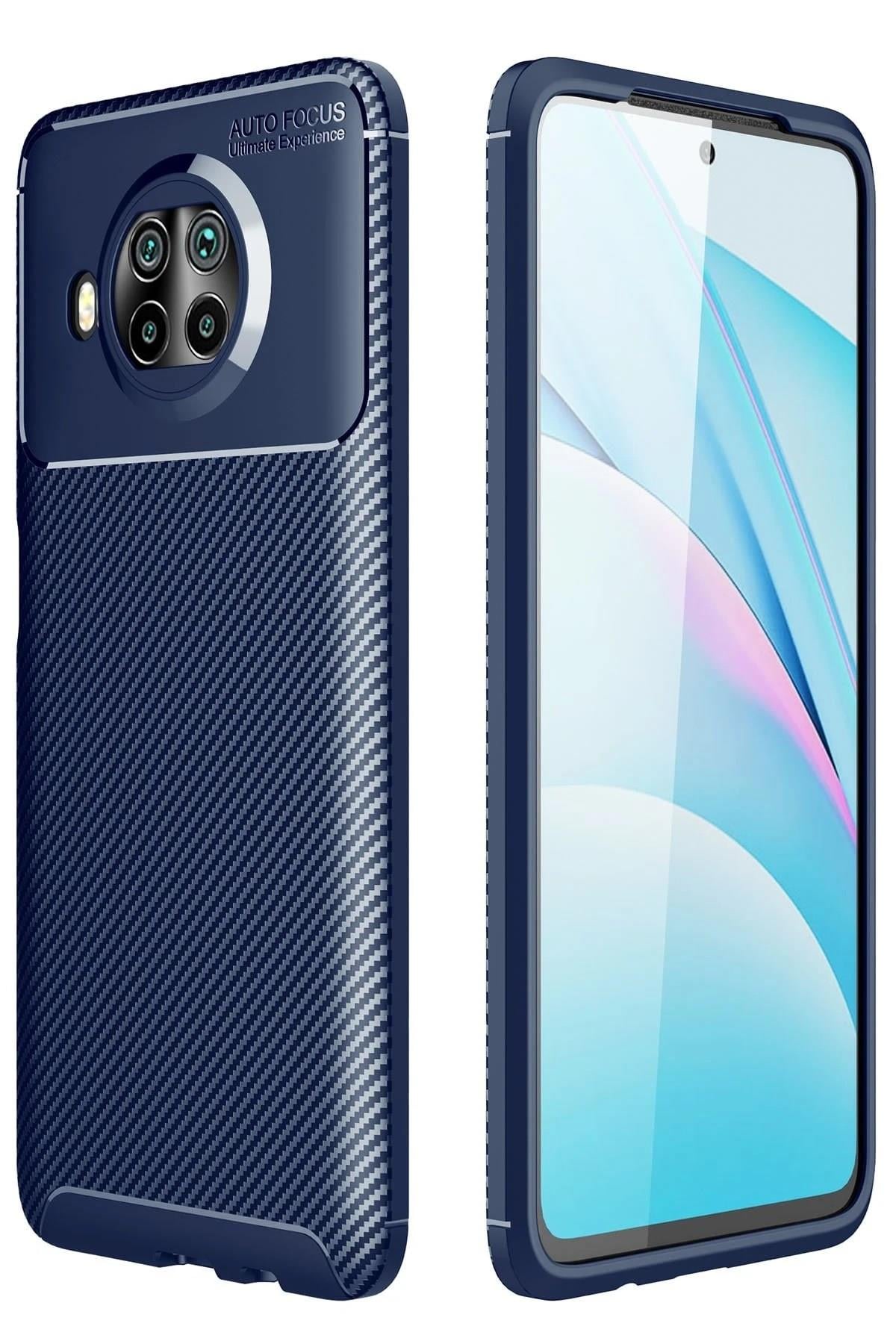 Mey İthalat®   Mi 10T Lite Kılıf Auto Focus Karbon Kapak - Lacivert