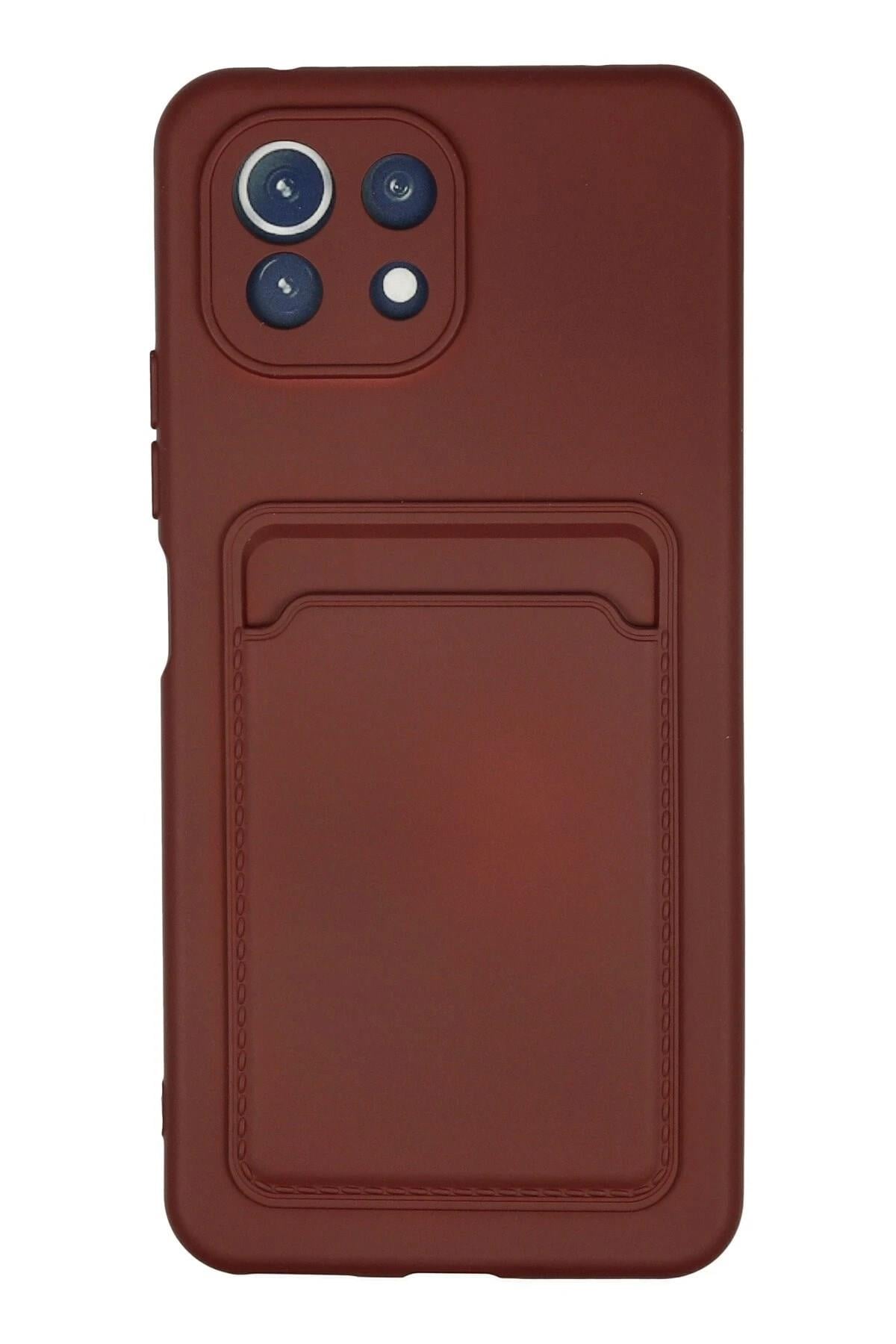 Mey İthalat®   Mİ 11 Lite Kılıf Kelvin Kartvizitli Silikon - Bordo
