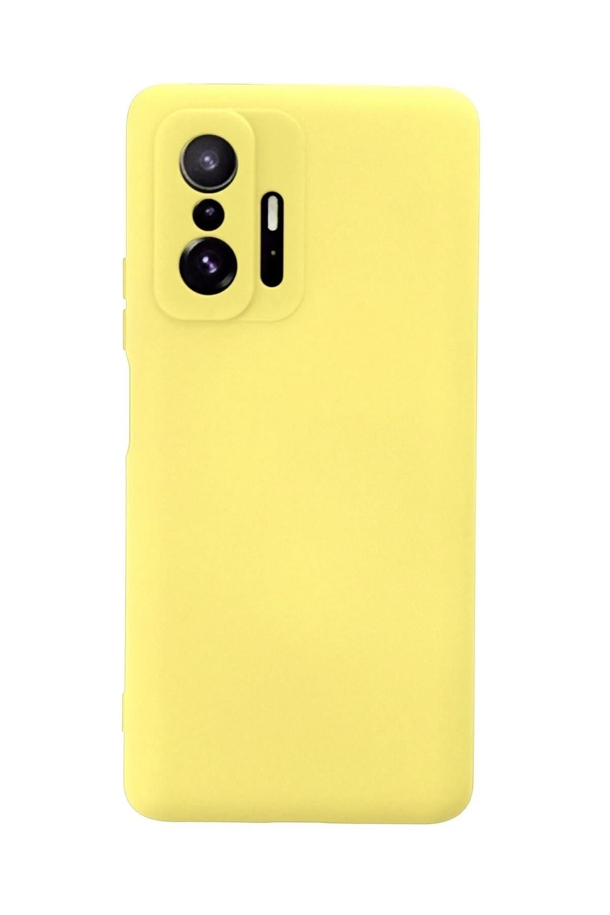 Mey İthalat®   Mi 11T Pro Kılıf Nano içi Kadife Silikon - Sarı