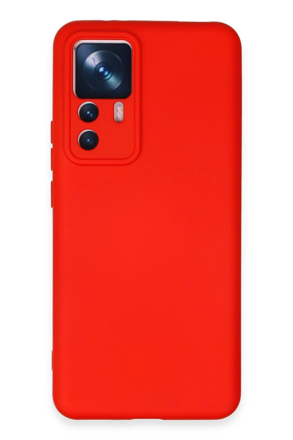 Mey İthalat®   Mi 12T Pro Kılıf Nano içi Kadife Silikon - Kırmızı