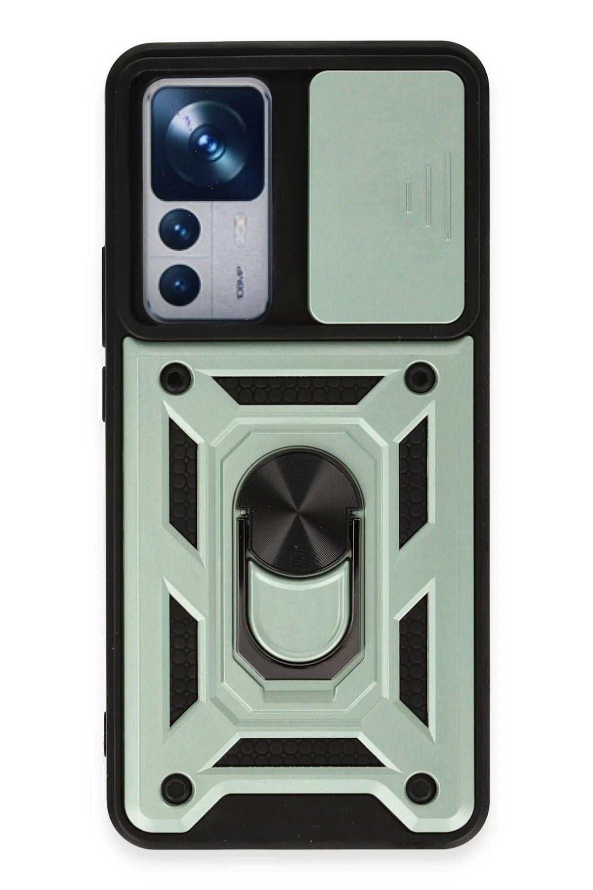 Mey İthalat®   Mi 12T Pro Kılıf Pars Lens Yüzüklü Silikon - Yeşil