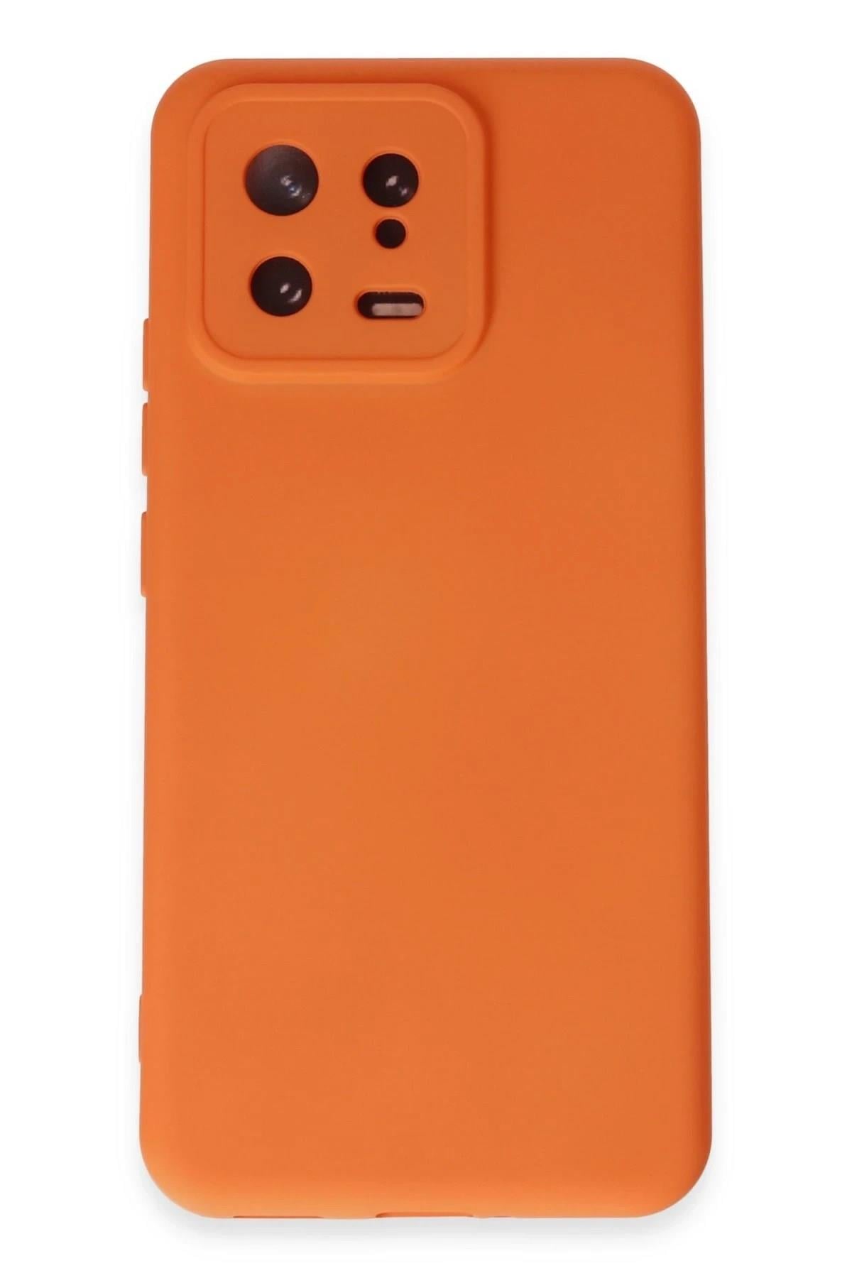 Mey İthalat®   Mi 13 Kılıf Nano içi Kadife Silikon - Turuncu