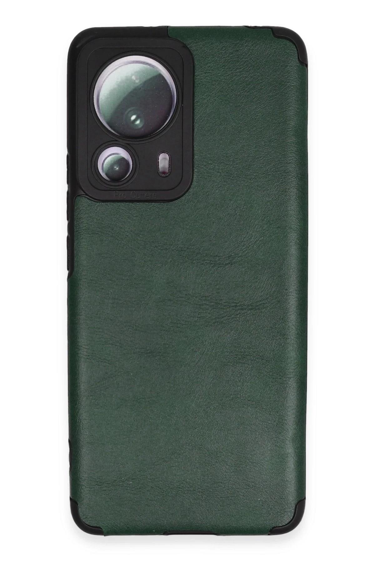 Mey İthalat®   Mi 13 Lite Kılıf Loop Deri Silikon - Yeşil