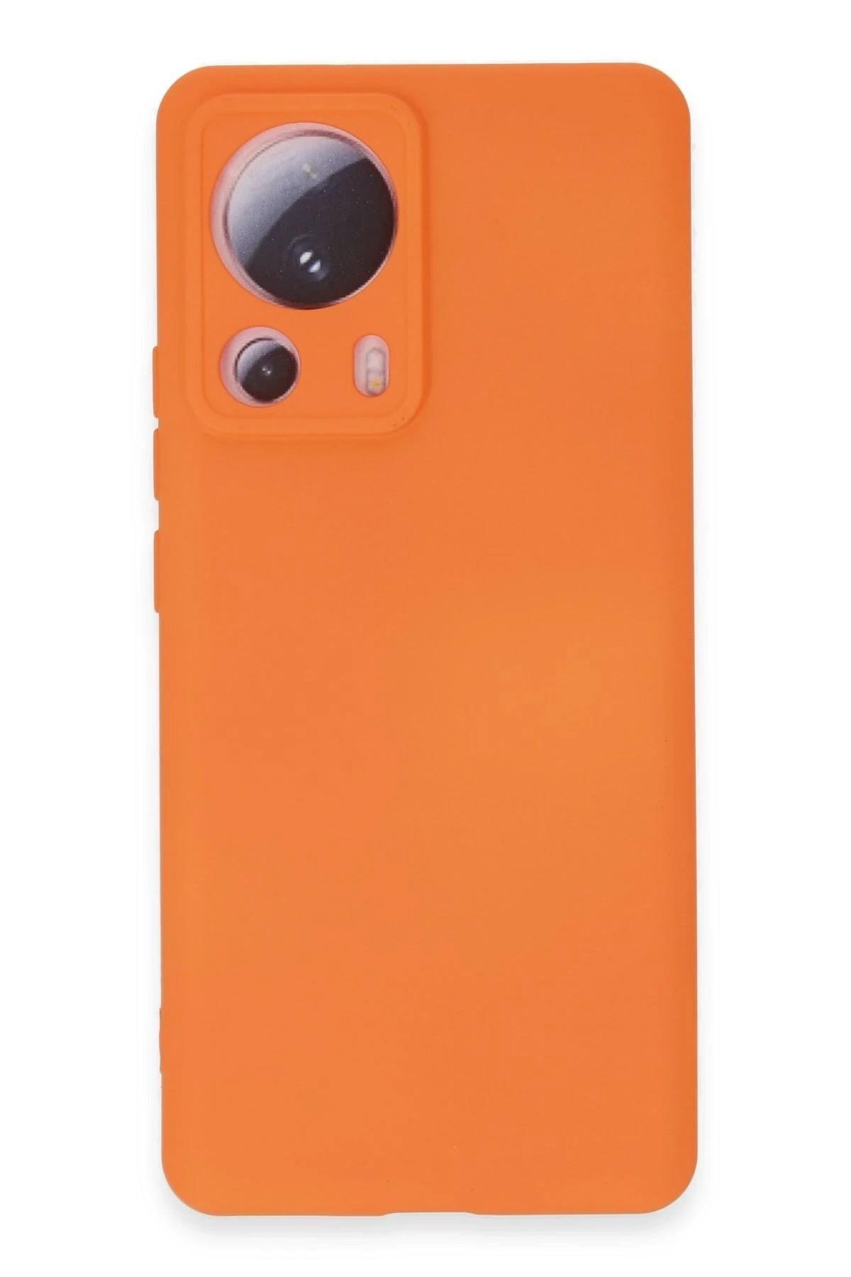 Mey İthalat®   Mi 13 Lite Kılıf Nano içi Kadife Silikon - Turuncu