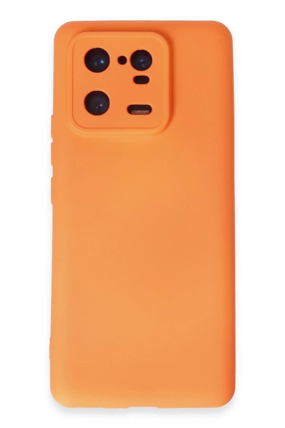 Mey İthalat®   Mi 13 Pro Kılıf Nano içi Kadife Silikon - Turuncu