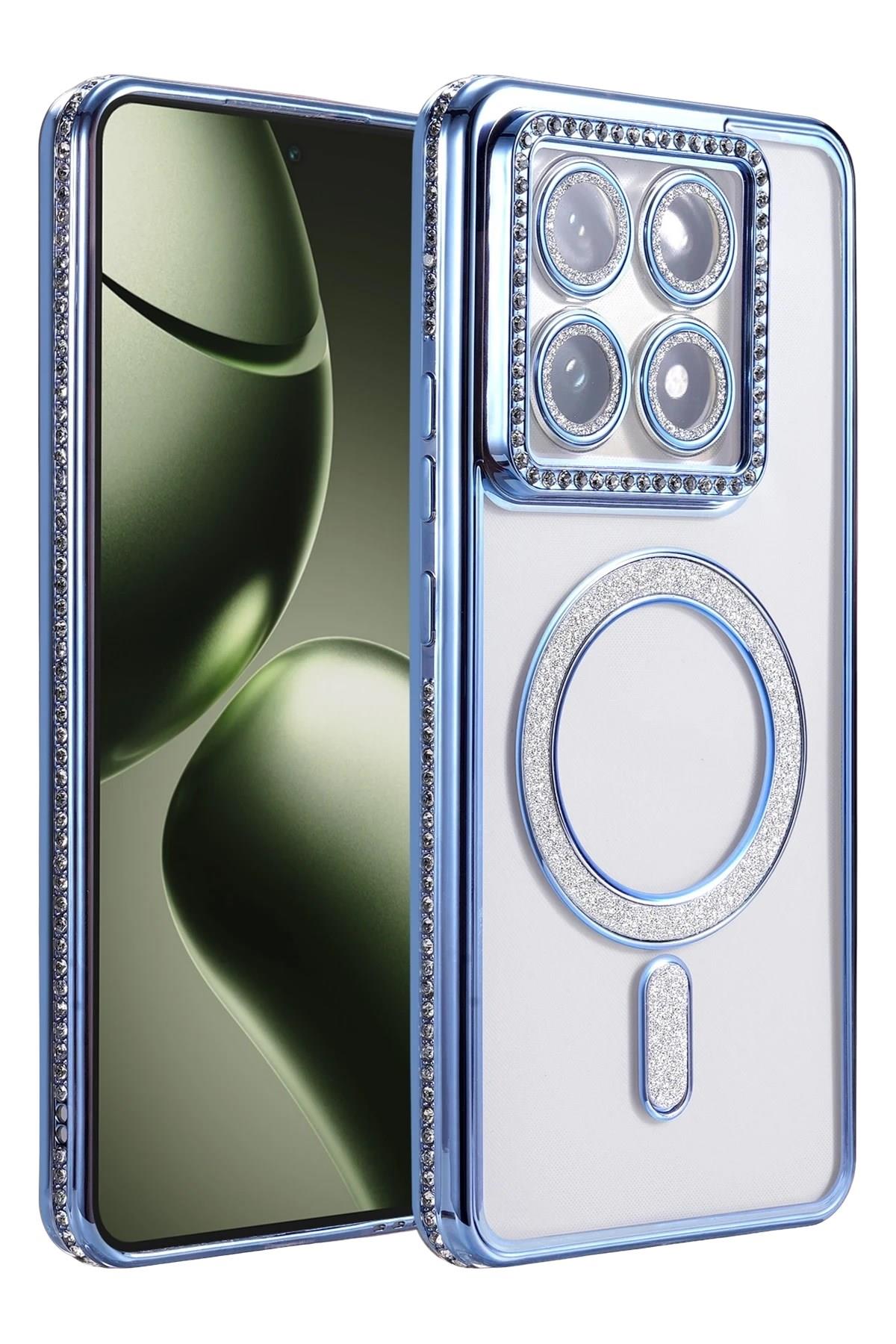 Mey İthalat®   Mi 14T Pro Joke Simli Magneticsafe Kılıf - Mavi