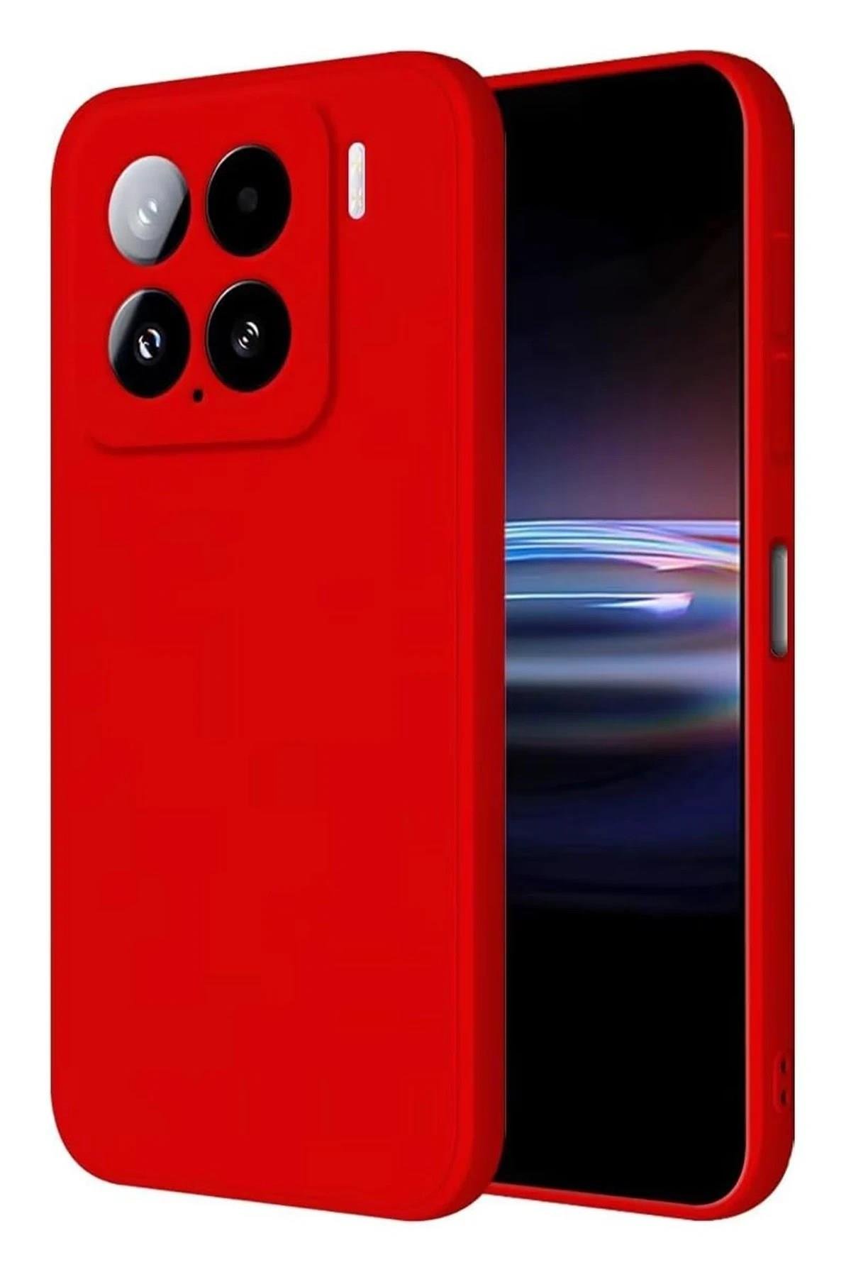 Mey İthalat®   Mi 15 Pro Kılıf Nano içi Kadife Silikon - Kırmızı