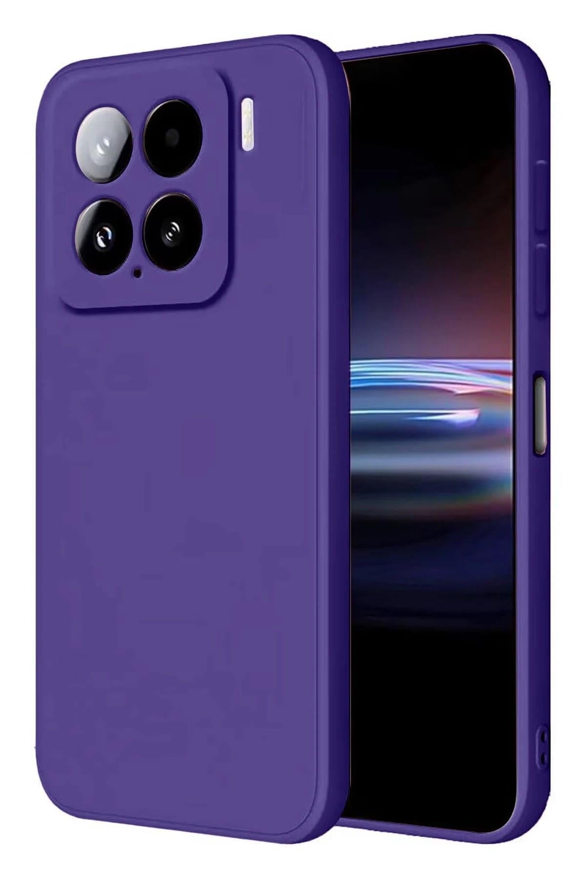 Mey İthalat®   Mi 15 Pro Kılıf Nano içi Kadife Silikon - Mor
