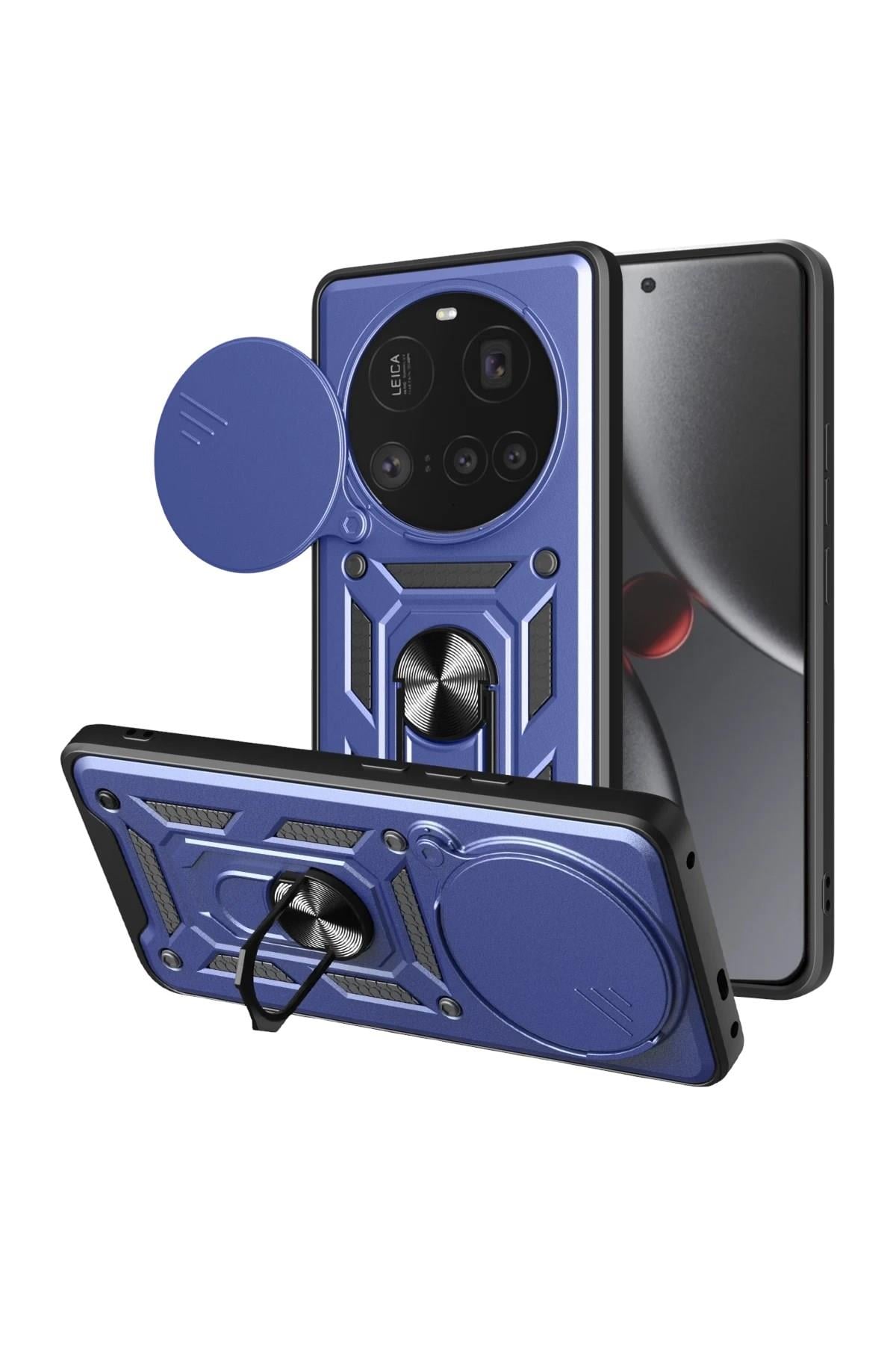 Mey İthalat®   Mi 15 Ultra Kılıf Pars Lens Yüzüklü Silikon - Lacivert