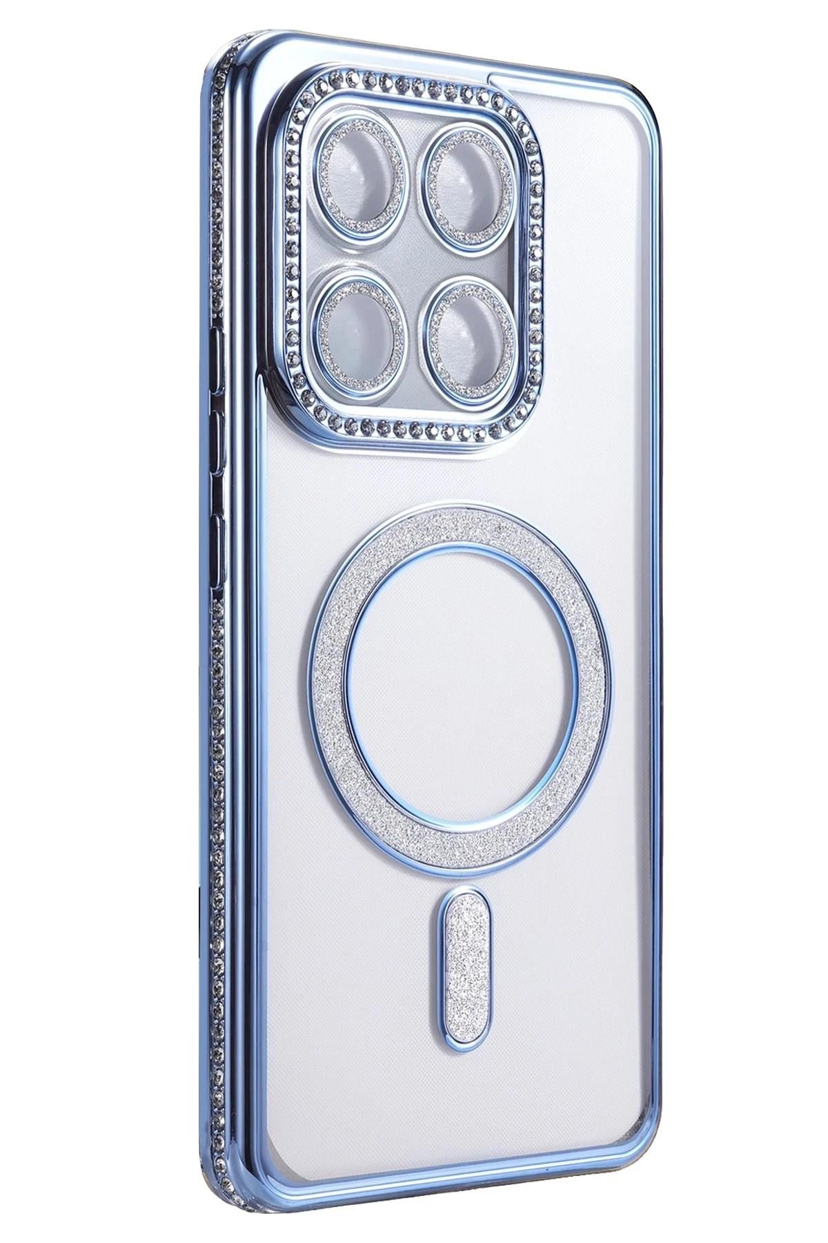 Mey İthalat®   Mi 15T Pro Joke Simli Magneticsafe Kılıf - Mavi