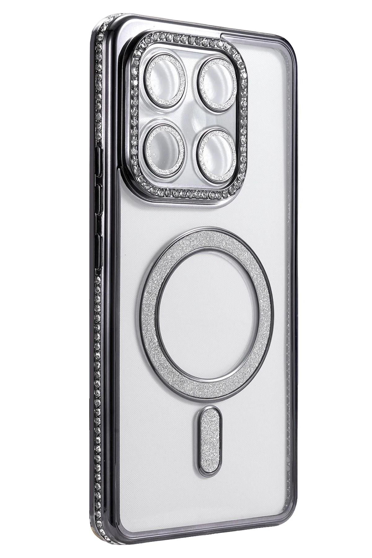 Mey İthalat®   Mi 15T Pro Joke Simli Magneticsafe Kılıf - Siyah