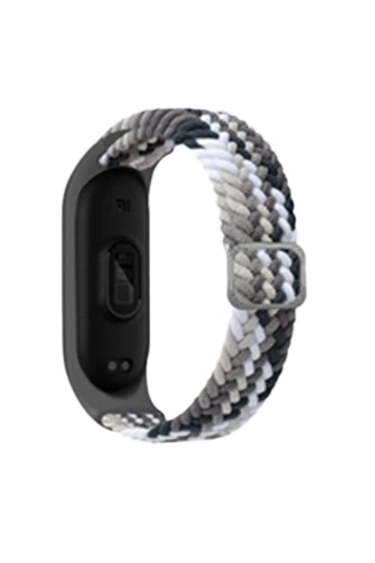 Mey İthalat®   Mi Band 6 Star Kordon - Gri-Siyah