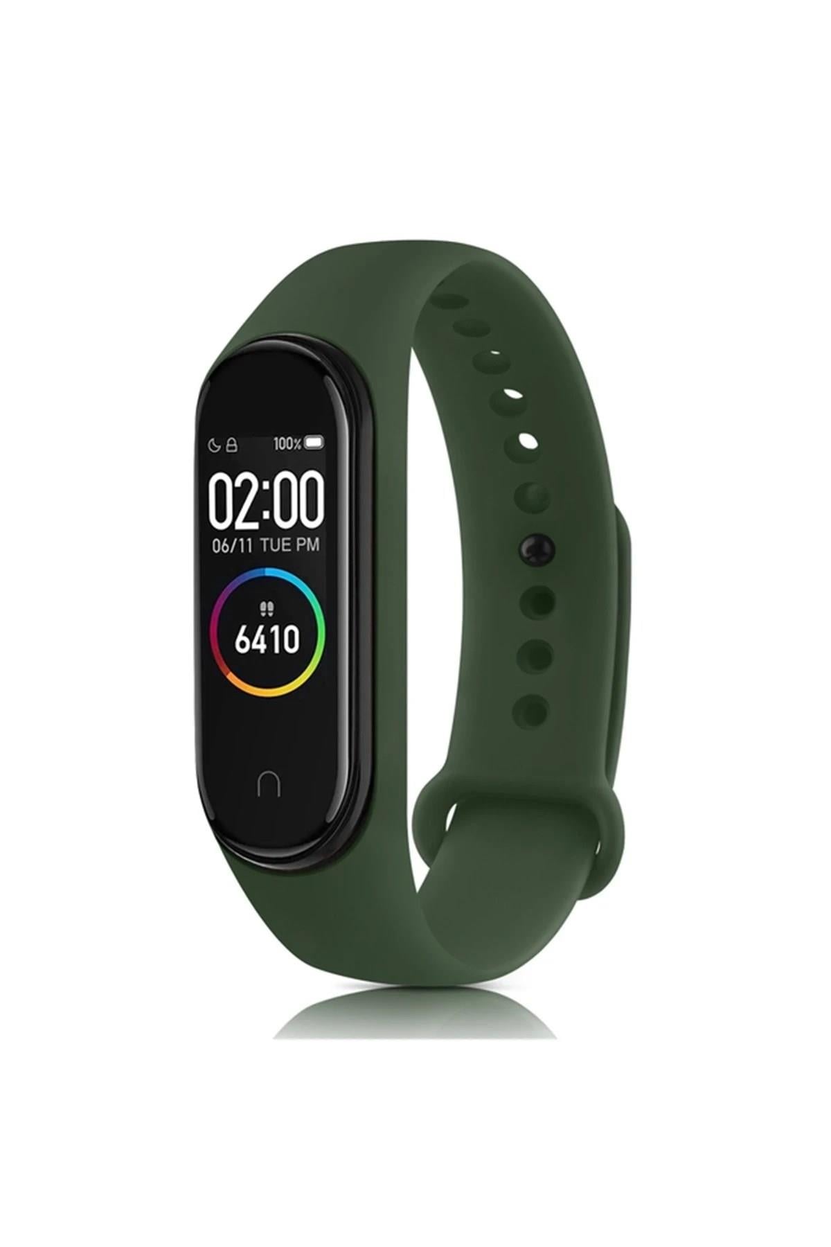 Mey İthalat®   Mi Band 7 Klasik Kordon - Haki Yeşil