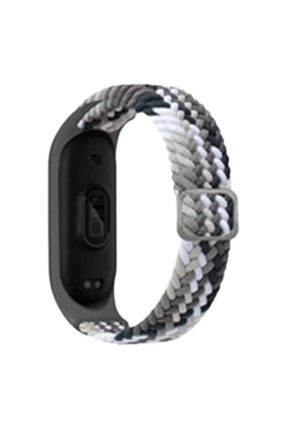 Mey İthalat®   Mi Band 7 Star Kordon - Gri-Siyah