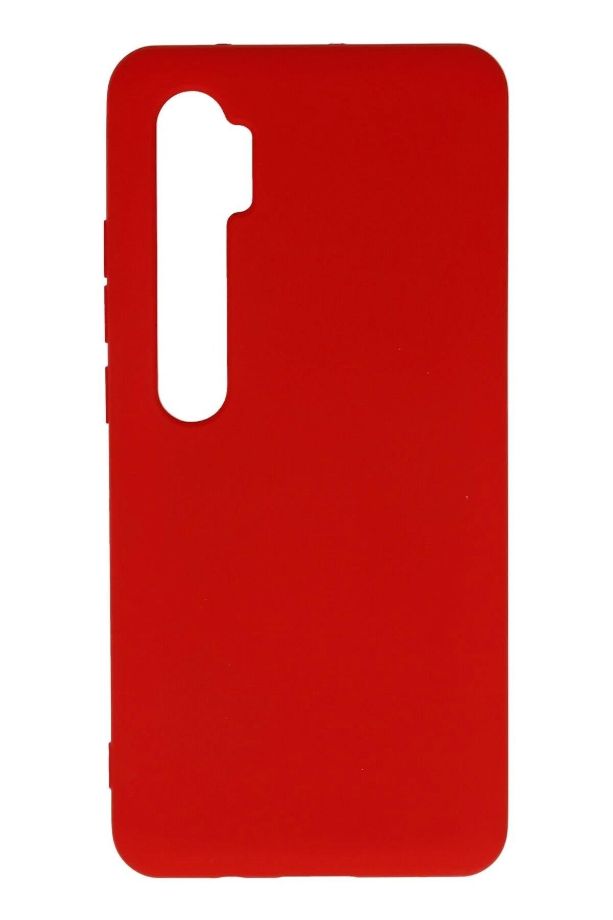 Mey İthalat®   Mi Note 10 Lite Kılıf Nano içi Kadife Silikon - Kırmızı