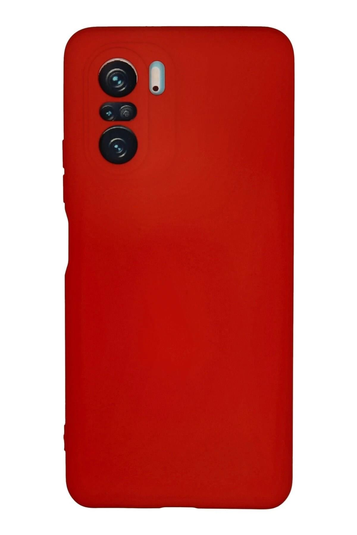 Mey İthalat®   Poco F3 Kılıf Nano içi Kadife Silikon - Kırmızı