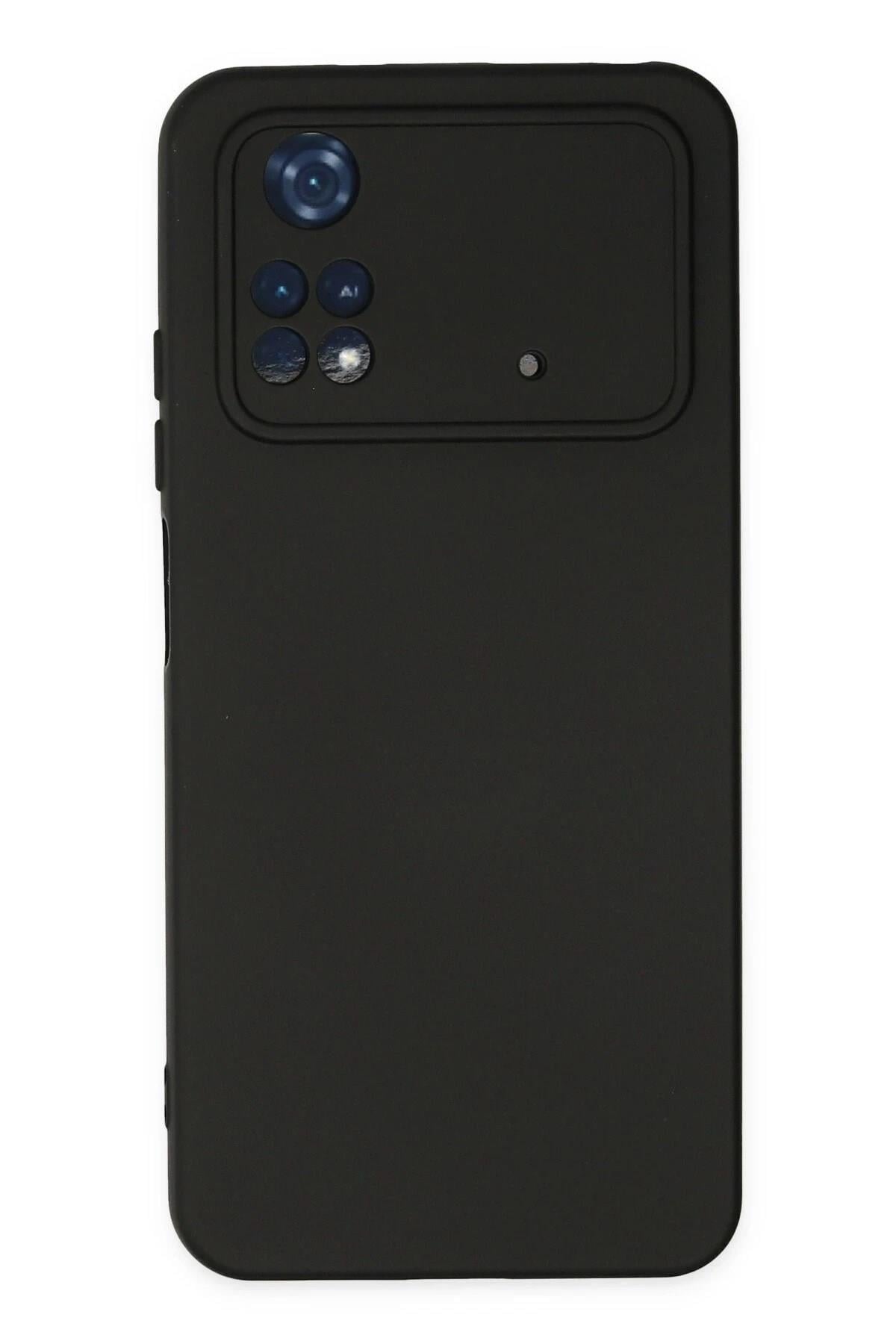 Mey İthalat®   Poco M4 Pro 4G Kılıf Nano içi Kadife Silikon - Siyah