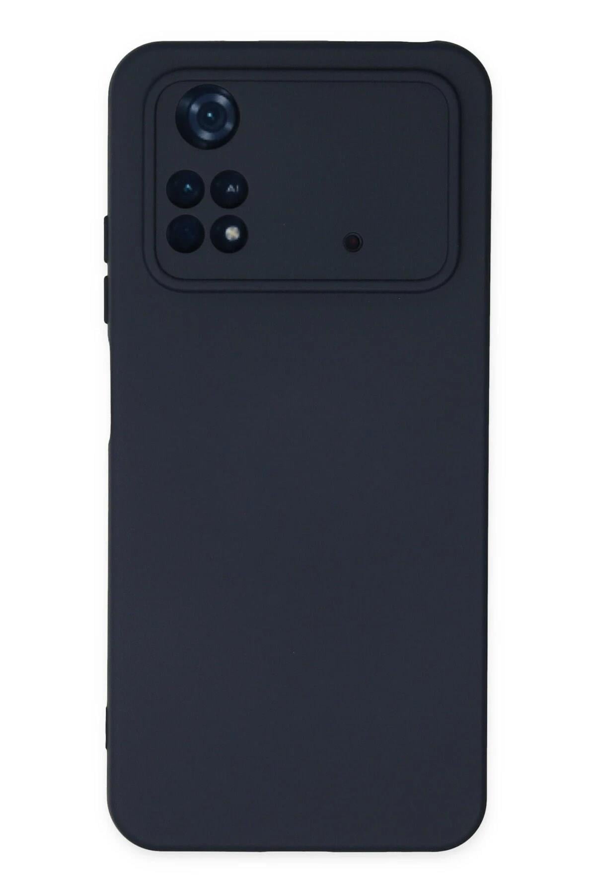 Mey İthalat®   Poco M4 Pro 4G Kılıf Nano içi Kadife Silikon - Lacivert