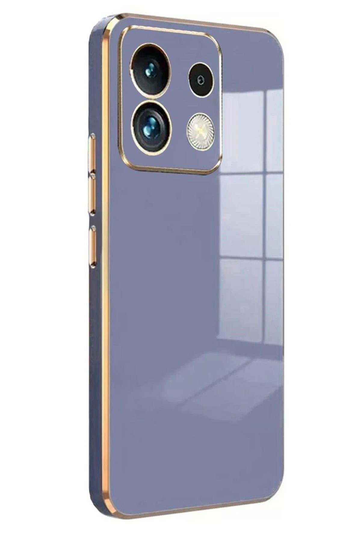 Mey İthalat®   Poco M6 Pro 4G Kılıf Volet Silikon - Mavi