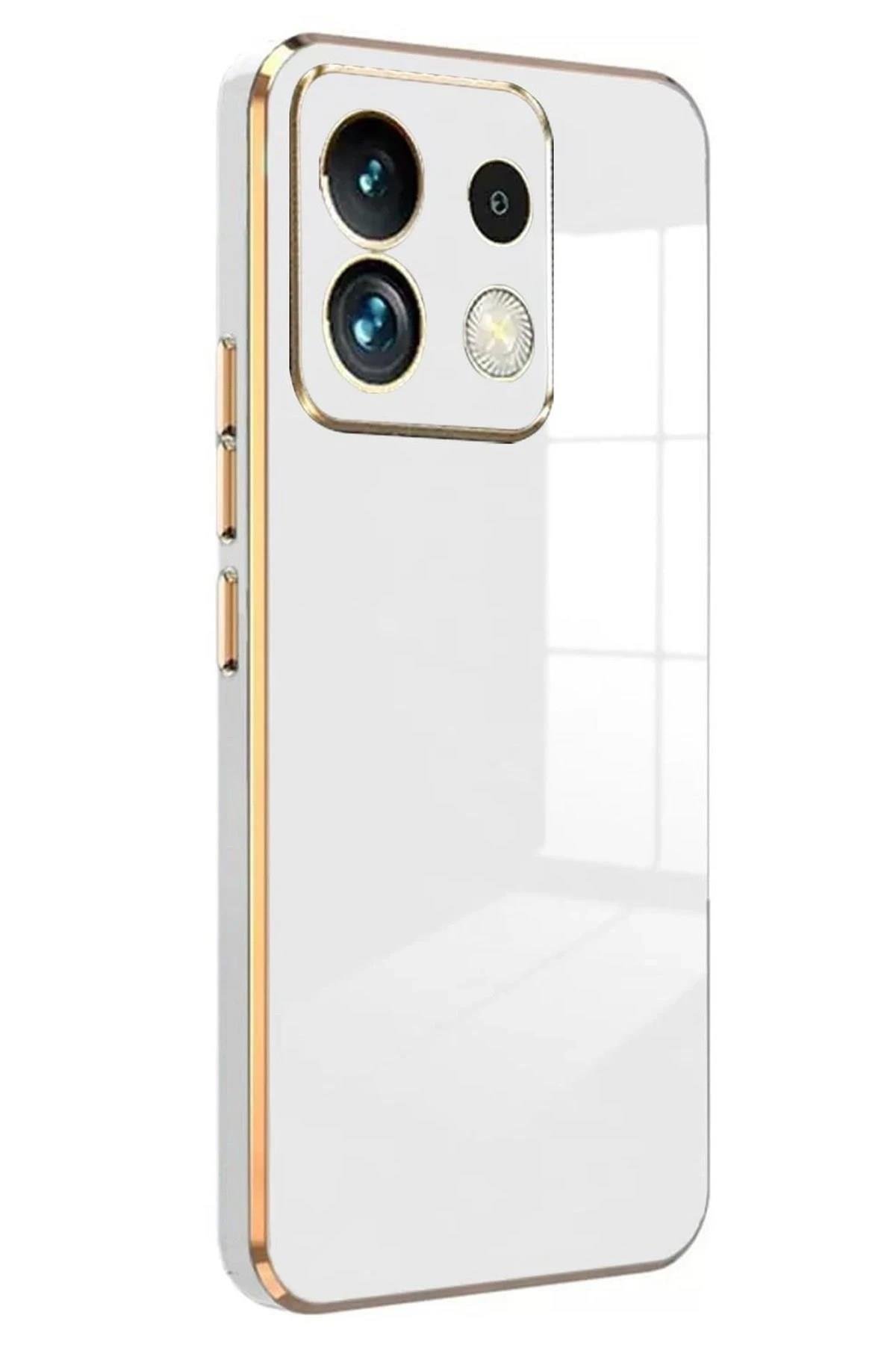 Mey İthalat®   Poco M6 Pro 4G Kılıf Volet Silikon - Beyaz
