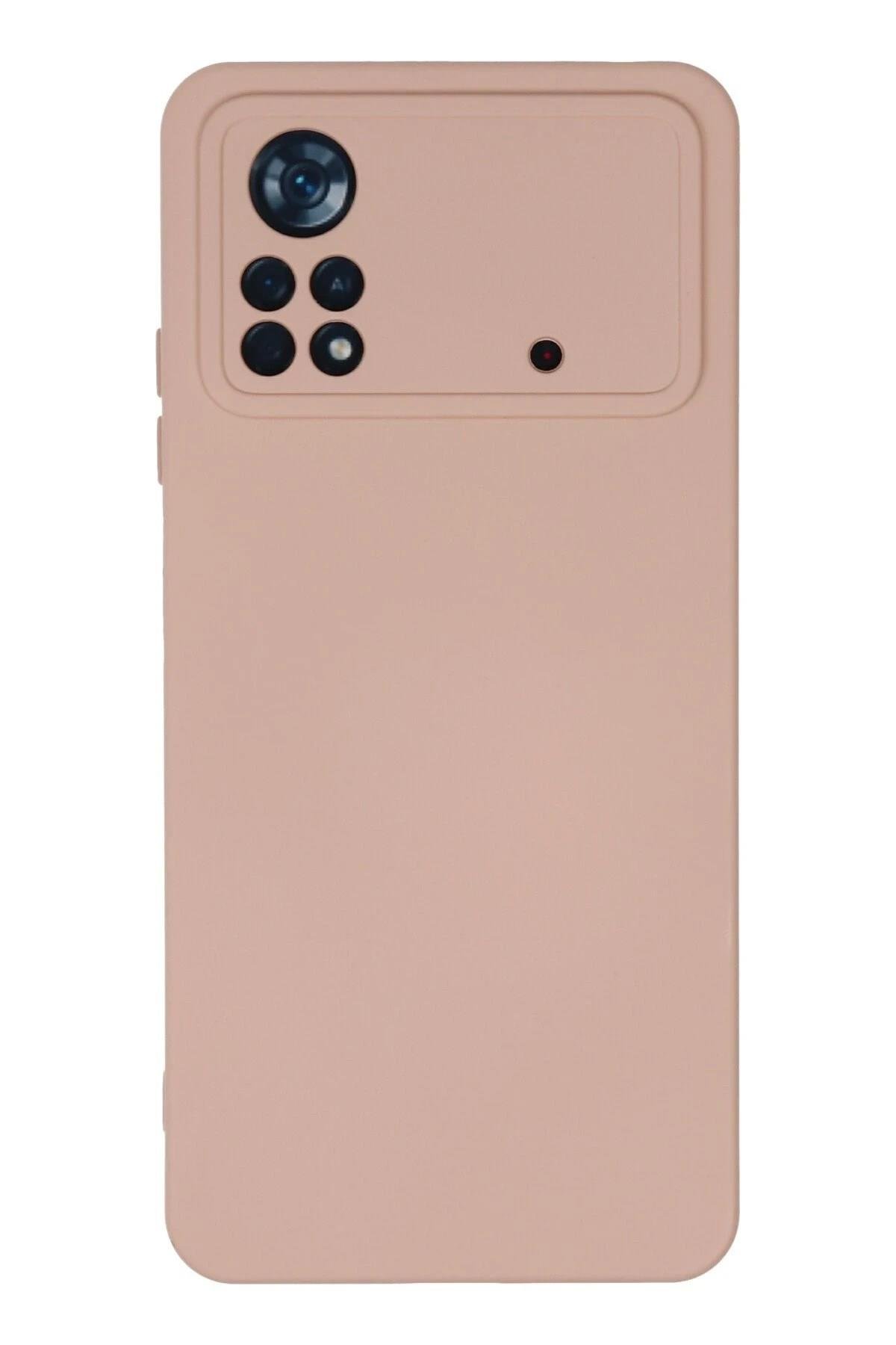 Mey İthalat®   Poco X4 Pro 5G Kılıf Nano içi Kadife Silikon - Pudra