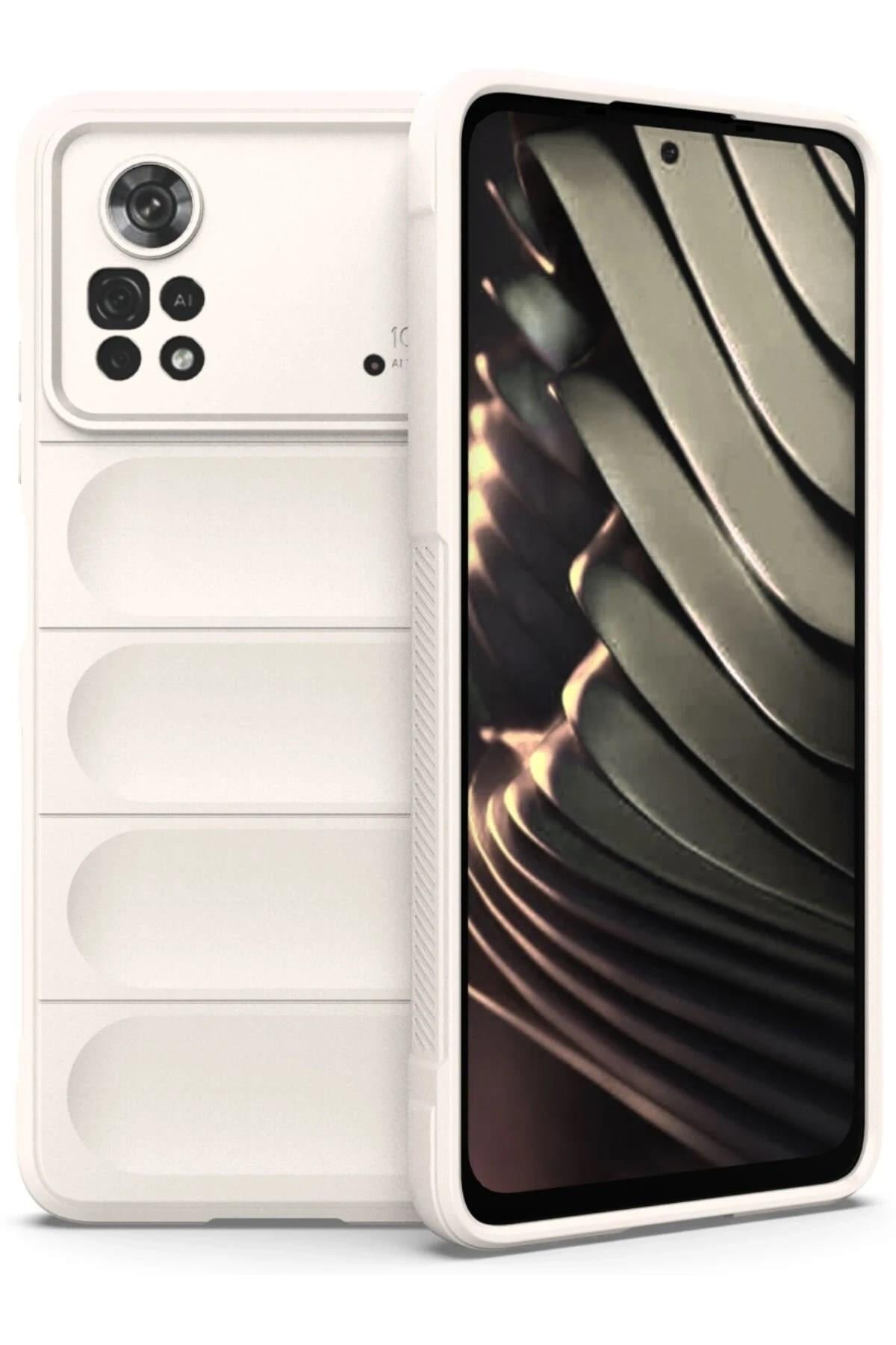 Mey İthalat®   Poco X4 Pro 5G Kılıf Optimum Silikon - Krem