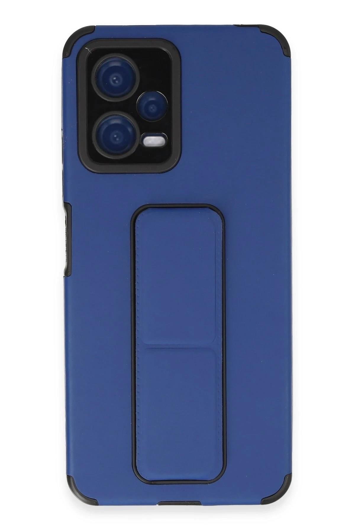 Mey İthalat®   Poco X5 5G Kılıf Mega Standlı Silikon - Mavi