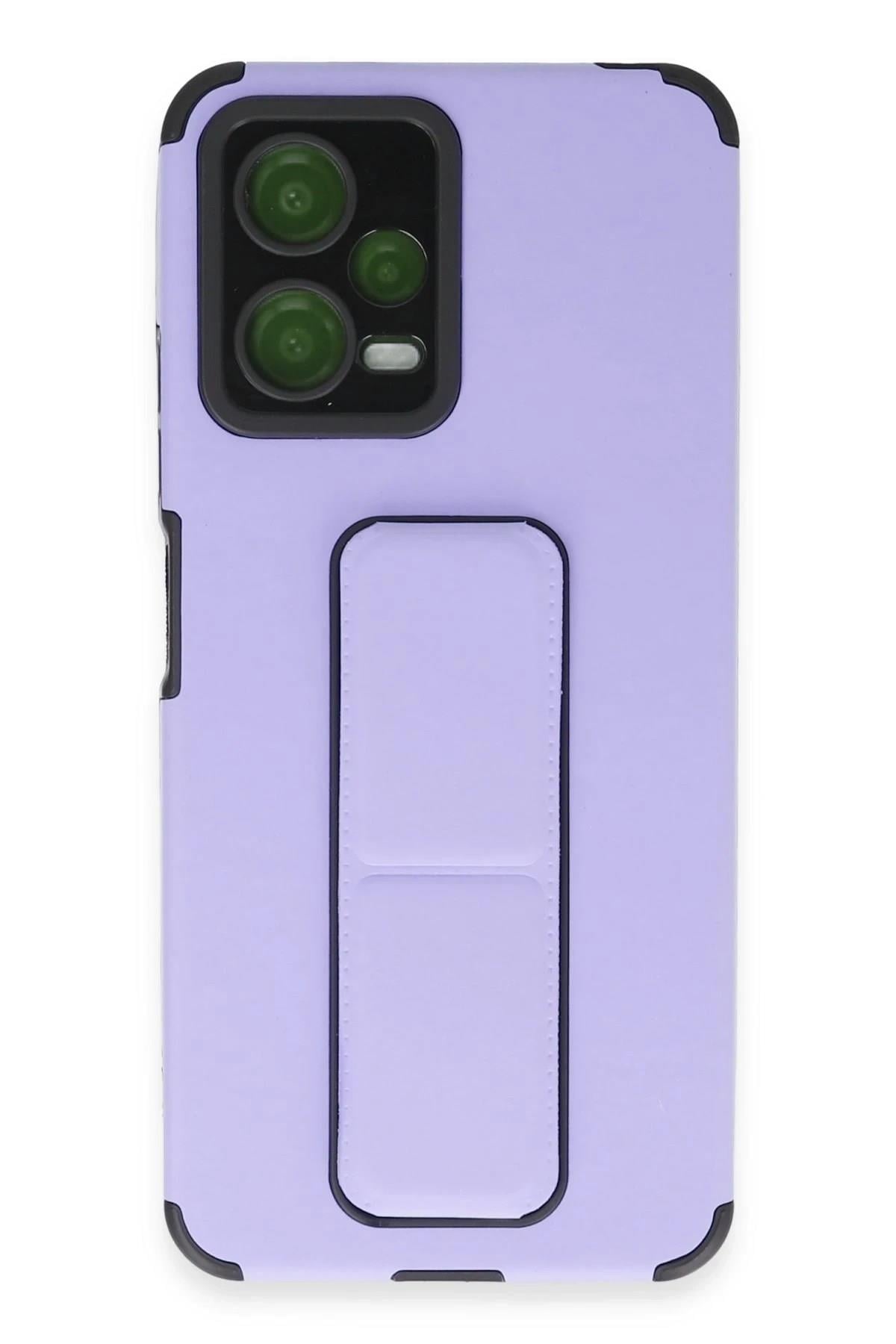 Mey İthalat®   Poco X5 5G Kılıf Mega Standlı Silikon - Lila