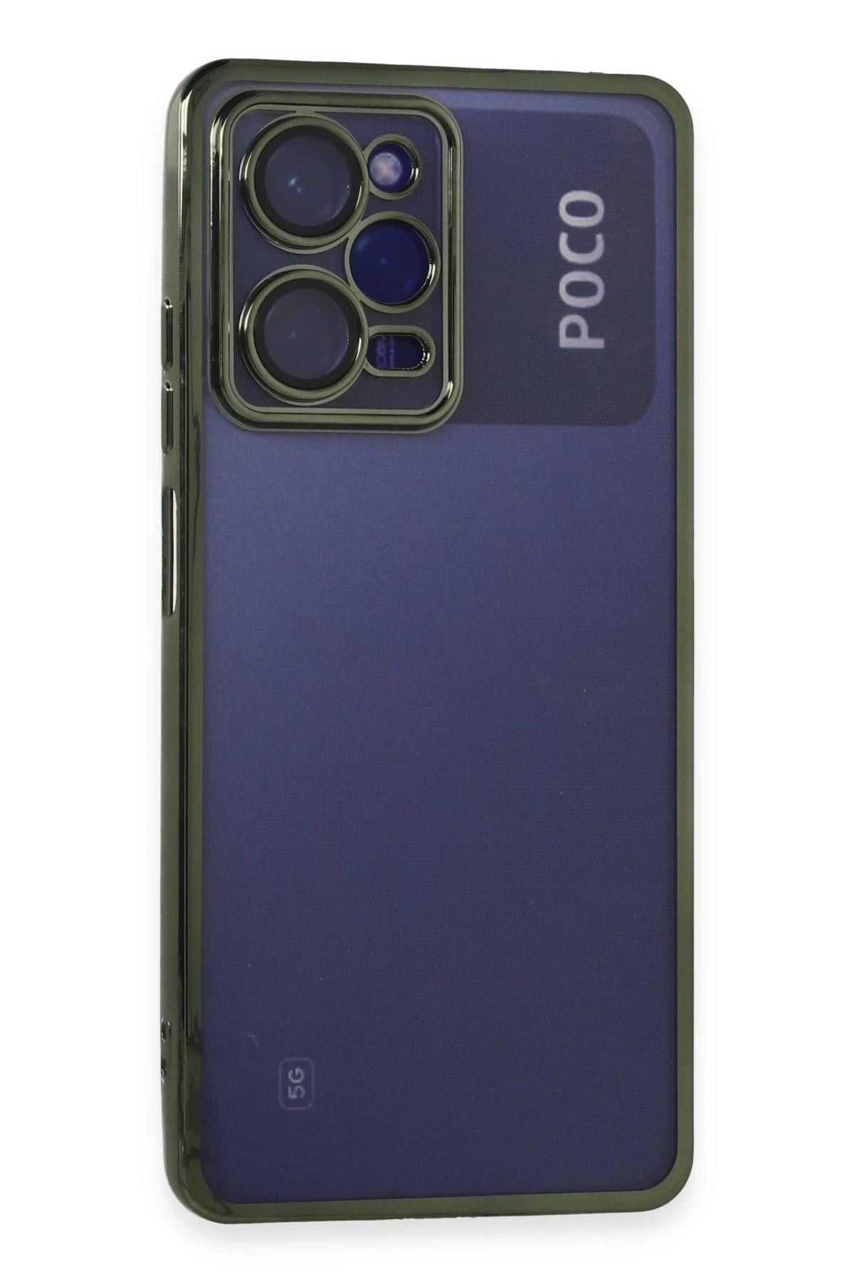 Mey İthalat®   Poco X5 Pro 5G Kılıf  Lensli Silikon - Yeşil