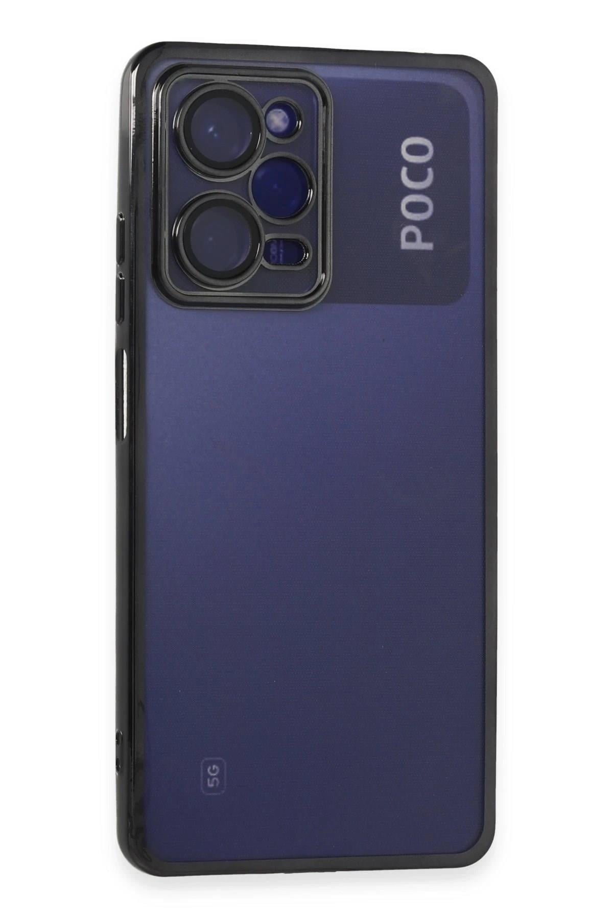Mey İthalat®   Poco X5 Pro 5G Kılıf  Lensli Silikon - Siyah