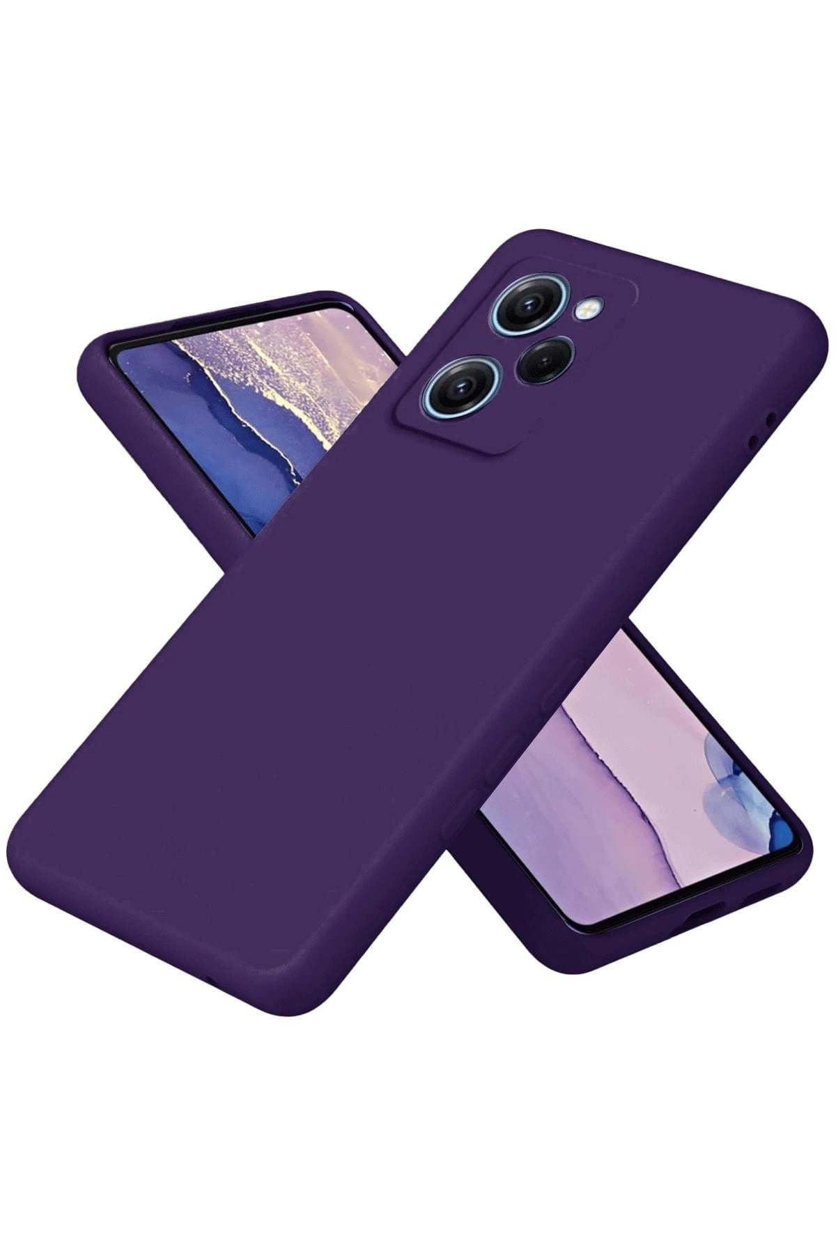 Mey İthalat®   Poco X5 Pro 5G Nano içi Kadife Silikon - Mor